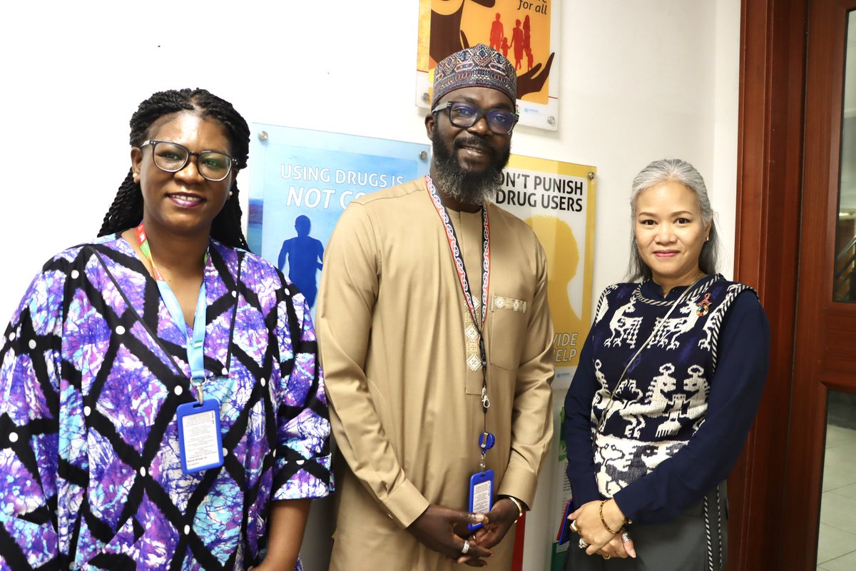 UNODC_Nigeria's tweet photo. Glad to welcome @UNAIDS’ new Representative to Nigeria, @TinaBoonto. 

We discussed strengthening our partnership to improve access to effective, rights-based HIV/AIDS prevention, treatment and care for Nigerians, especially those most at risk.

#FartherTogether https://t.co/St0vQzxukl