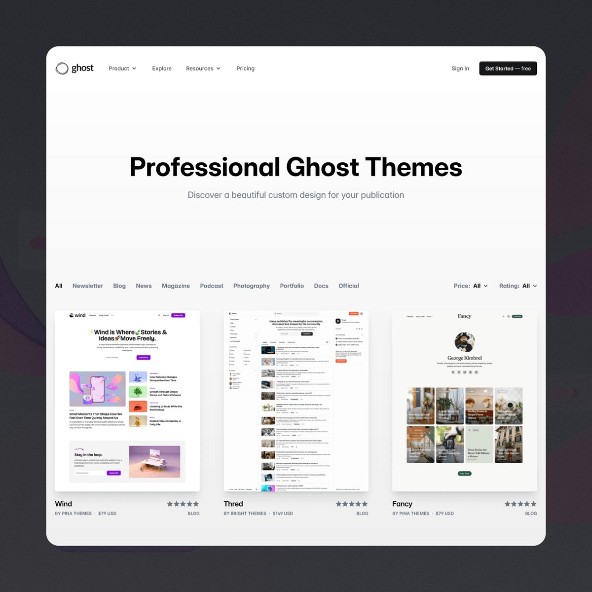 pinathemes's tweet photo. Wind just landed on the @Ghost Marketplace🌬️

A clean, modern theme built for publications that want space to breathe and stories to move freely.
Proud to see it featured there and excited for more creators to use it.

Explore it on the marketplace or at https://t.co/vI32zSf0cf✨ https://t.co/20sYyQcI7a
