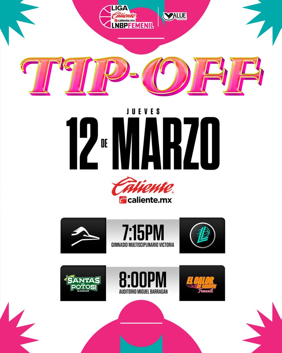 ✅| GAME DAY!!!

Arrancamos HOY una temporada más de nuestra liga femenil. #2026

Éxito a los equipos participantes y que Dios nos bendiga a todos. 

 Liga Caliente.mx LNBP Femenil🔥🏀

#marcandoladiferencia 

<a href="/calientesports/">Caliente Sports</a> @puntochg @valuegf <a href="/voit_mx/">Voit</a> <a href="/LNBPFEMENIL/">Liga Caliente.mx LNBP Femenil</a>