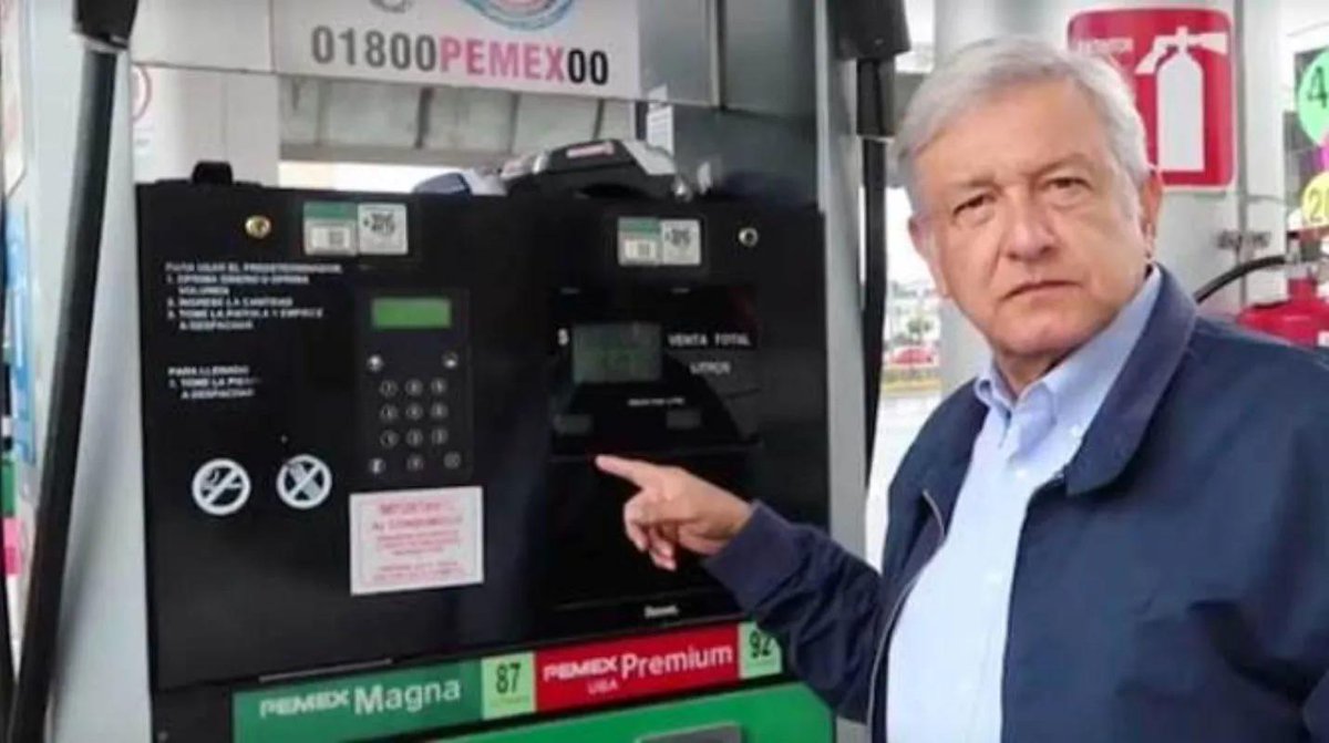 Hoy hace 5 años la gasolina estaba en $20.58 hoy está en $24 pesos el litro. Recuerdan al anciano mentiroso y corrupto que si el ganara estaría a $10 pesos.  Si lo hubiera prometido Calderón los chairos estarían quemando Oxxos y haciendo marchas. Hoy los HDP lo ignoran.