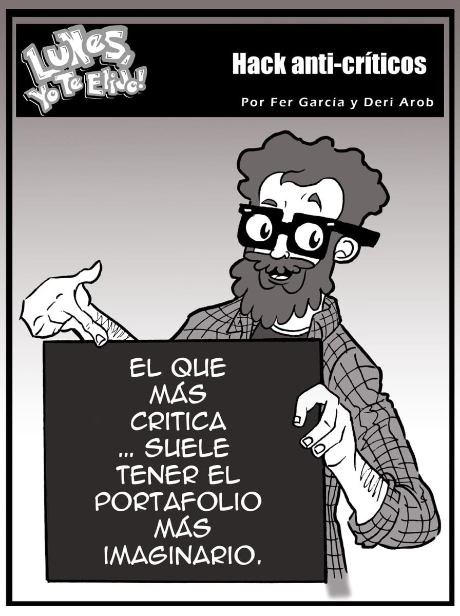 La crítica es fácil cuando no tienes nada que mostrar.
 Crear es otra historia.
 ¿También te has topado con críticos de portafolio invisible? 💭

#lytecomic #juevesdehack #comicmexicano #historietamexicana #critica
Por <a href="/elcomicologo03/">Comicologo</a> y Deri Arob de Códice Cómics Mx ©2026