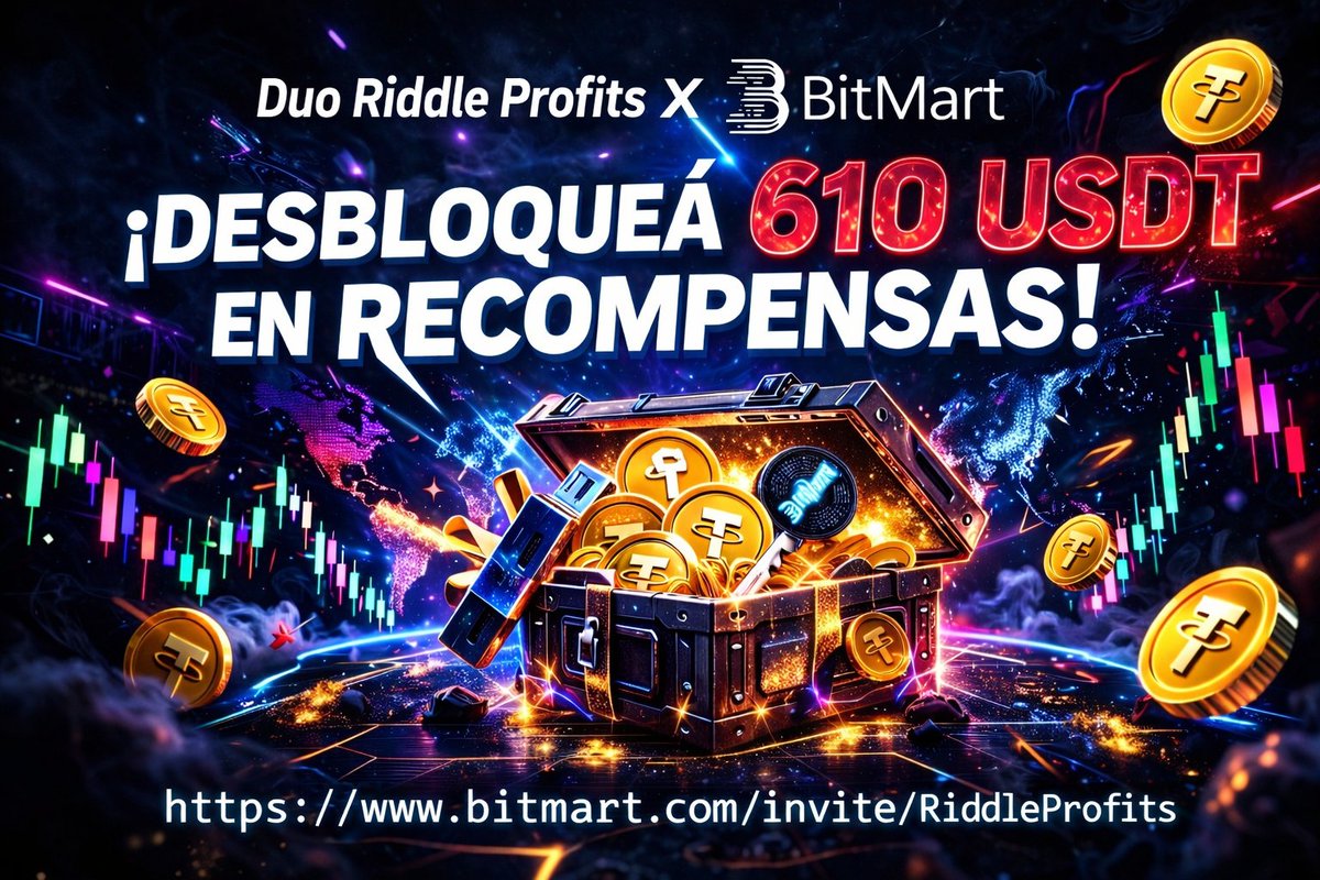 Riddle_Profits's tweet photo. 🚀 BitMart x Riddle Profits – Hasta 610 USDT en recompensas🚀

💰 ¿Cómo ganar recompensas?

➡️ Registro Los primeros 50 usuarios que se registren obtienen un Vale de Futuros de 10 USDT.

➡️ Recompensas por depósito Deposita en tu cuenta de futuros y recibe bonos de trading:
• ≥ 100 USDT → 50 USDT
• ≥ 300 USDT → 150 USDT
• ≥ 500 USDT → 250 USDT
• ≥ 1,000 USDT → 500 USDT

➡️ Recompensas por volumen de trading Opera futuros y desbloquea vales adicionales:
• 100,000 USDT → 10 USDT
• 300,000 USDT → 30 USDT
• 500,000 USDT → 50 USDT
• 1,000,000 USDT → 100 USDT

⚠️ Importante:
Debes hacer clic en “Unirse Ahora” en la página del evento para confirmar tu participación antes de completar las tareas.

🔗 Regístrate aquí (https://t.co/b3ZtUu07a9)

📄 Detalles del evento (https://t.co/AwPm6OKLtr)

#BitMart #RiddleProfits #CryptoRewards #USDT #CryptoTrading #FuturesTrading #CryptoPromo #TradingBonos #CryptoDeposits #BitMartEvent #CryptoCommunity #Bitcoin #Altcoins #TradingRewards #CryptoAirdrop