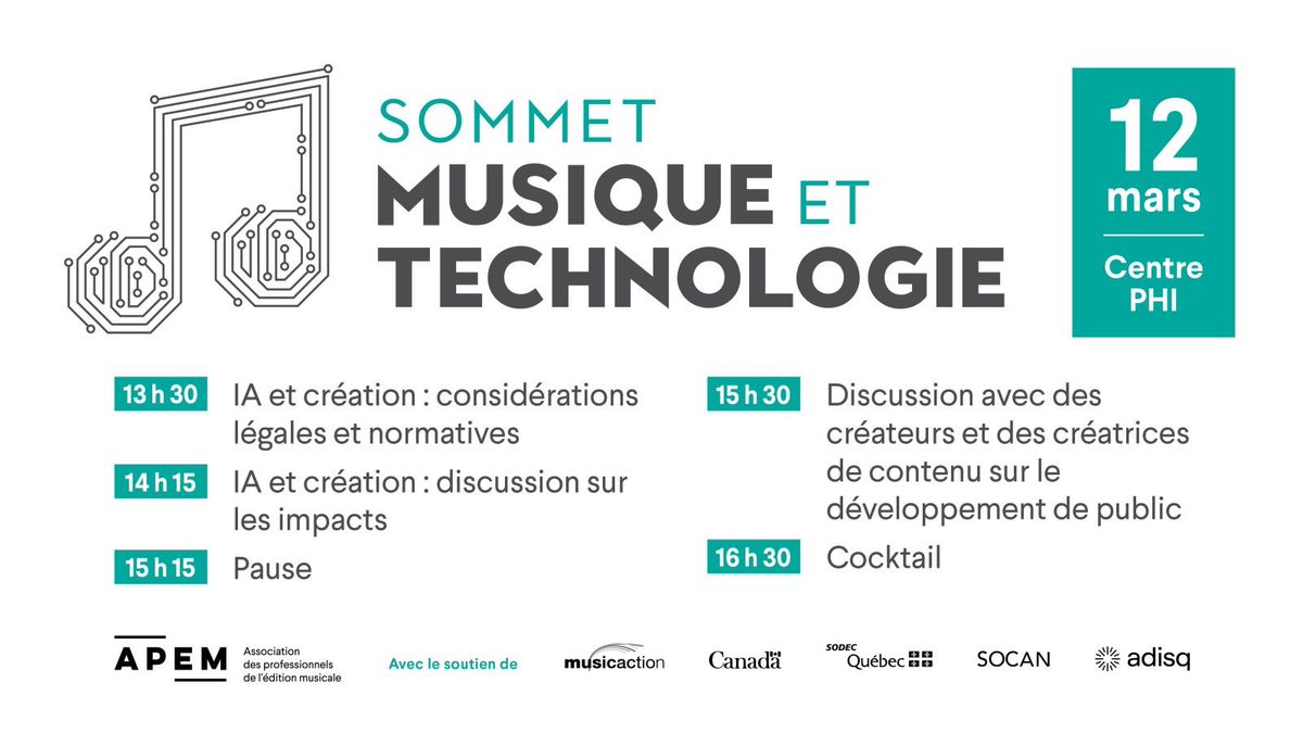 Sommet musique et technologie 2026 | APEM