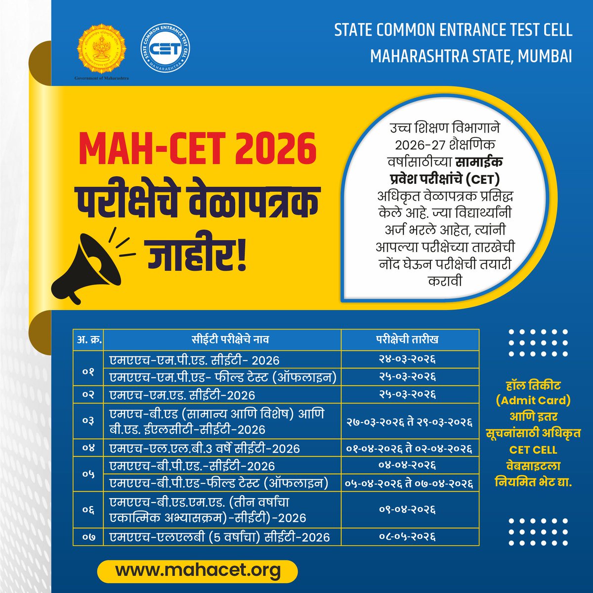 STATE CET CELL, MUMBAI tweet media