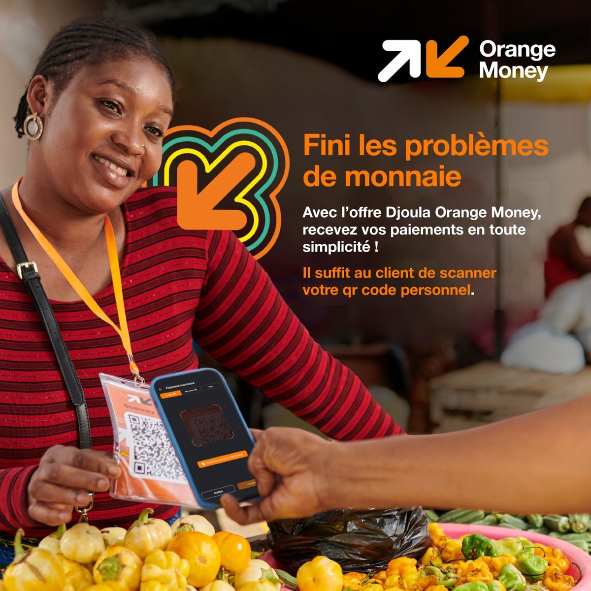 OrangeMoneyGN's tweet photo. Recevez vos paiements avec le Djoula, où que vous soyez : au marché, en boutique ou sur la route.
Un paiement simple, rapide et sécurisé
❌ Pas d’annulation possible 
📲 Composez *144*1#
ou scannez le QR Code dans Max It pour encaisser facilement.

Besoin d’aide ? Appelez le 8278 https://t.co/J63srcnJCT