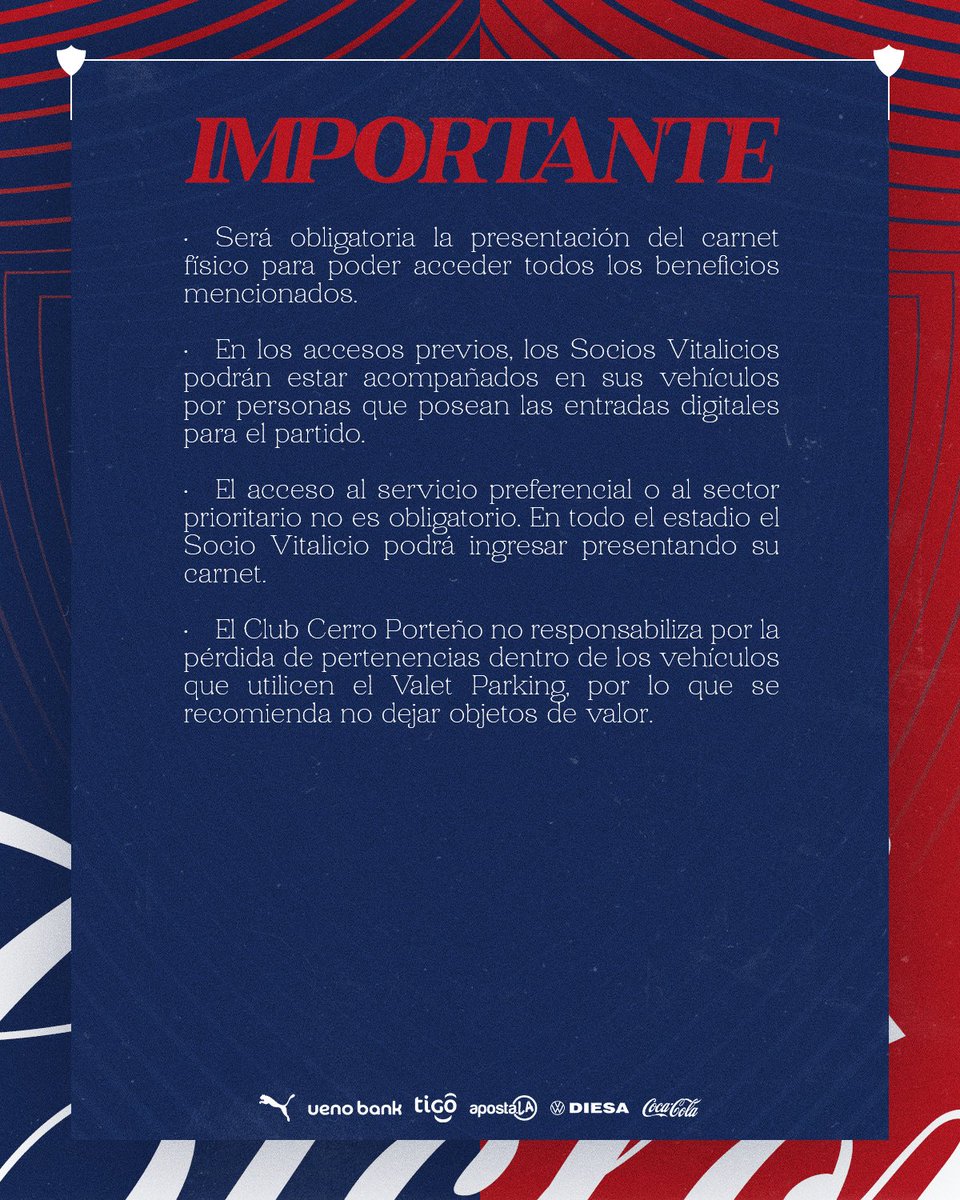 NUEVO SISTEMA 

Cerro Porteño habilita un método innovador y preferencial para el ingreso de sus socios, de acuerdo a lo que comunicaron de manera oficial.

#HayFutbolpy