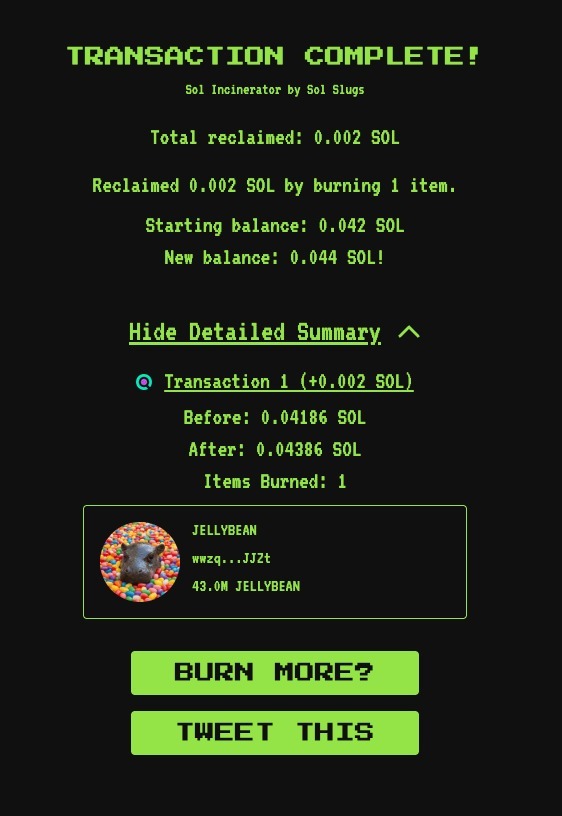 The launch was successful, and now the real work begins. The team isn’t selling. The focus is on building, growing the mission, and proving this project over time. We are committed to the long-term success of this project! 

Check out our first major move: We just burned 43