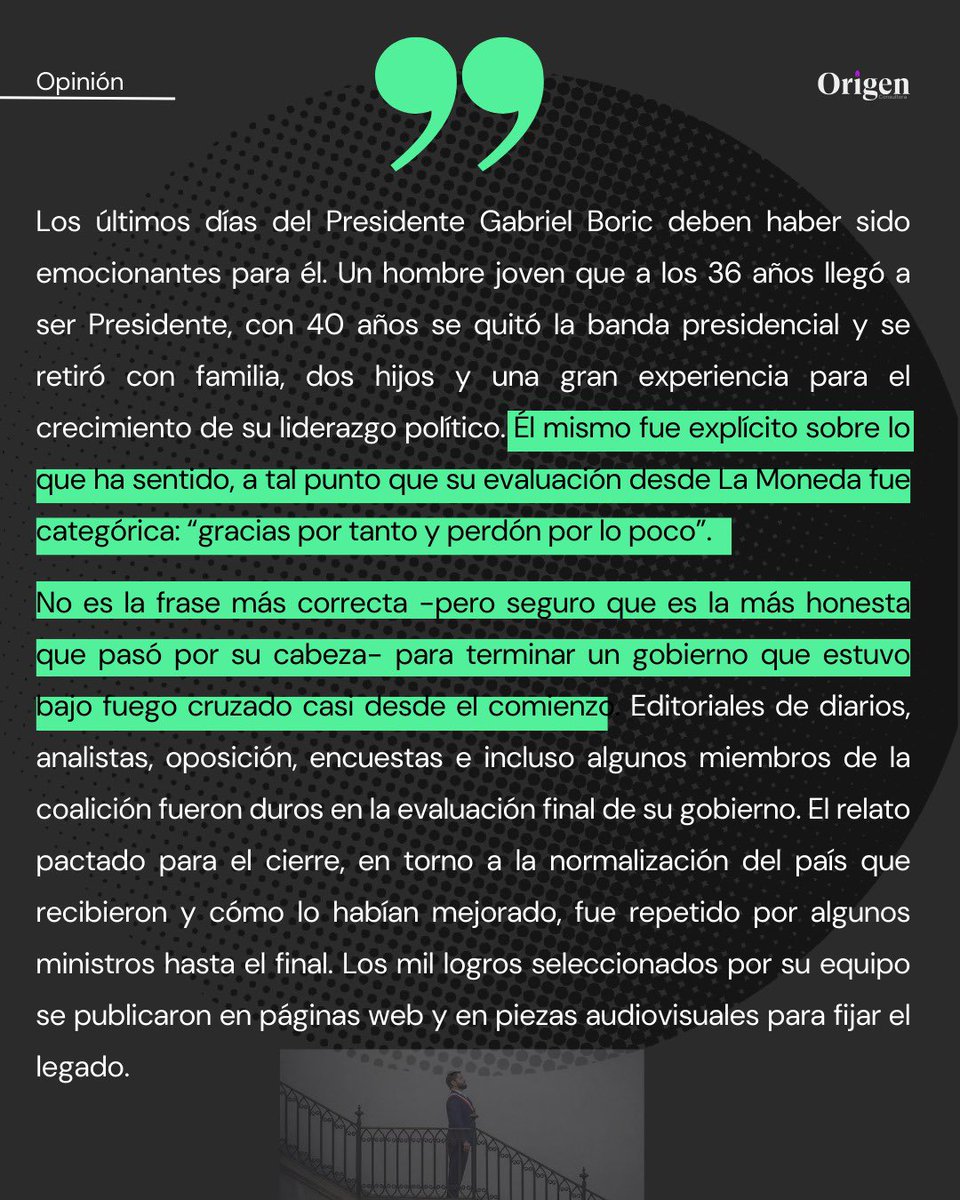 OrigenConsult's tweet photo. ✍️ “Gracias por tanto y perdón por lo poco”.
Así titula nuestra socia directora, @paulawalkerCL su nueva columna en @latercera .

Una reflexión sobre legado, relato y conducción política tras el fin del gobierno de Gabriel Boric.

Lee la columna completa aquí ⬇️ https://t.co/0kZksfskuY