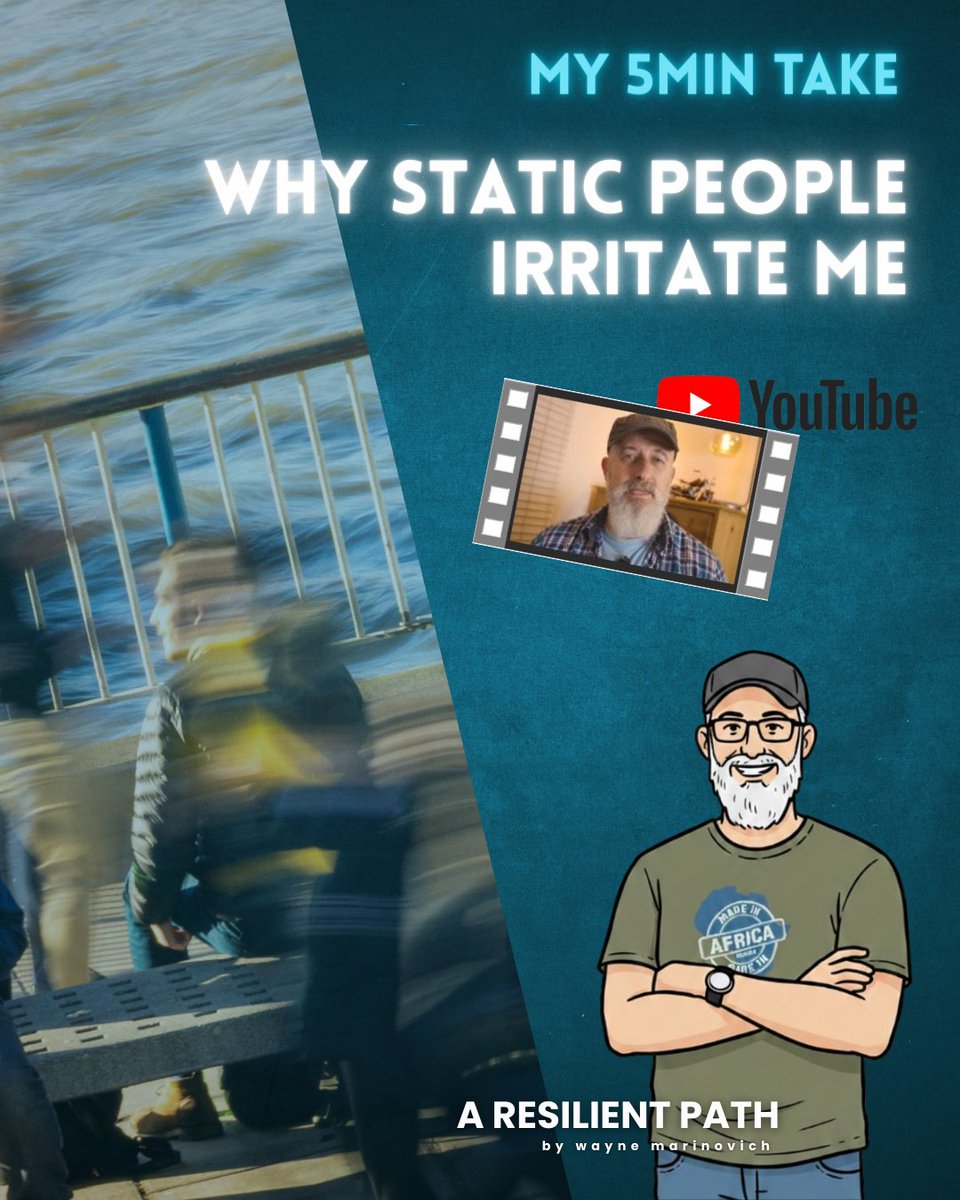 WM_Books's tweet photo. Life is about constant progress, or you'll be chained to your couch of comfort. Why static people really irritate me.

Watch the video here: https://t.co/J72gzwWOv2

#lifecoaching https://t.co/HEgaZJB1rQ