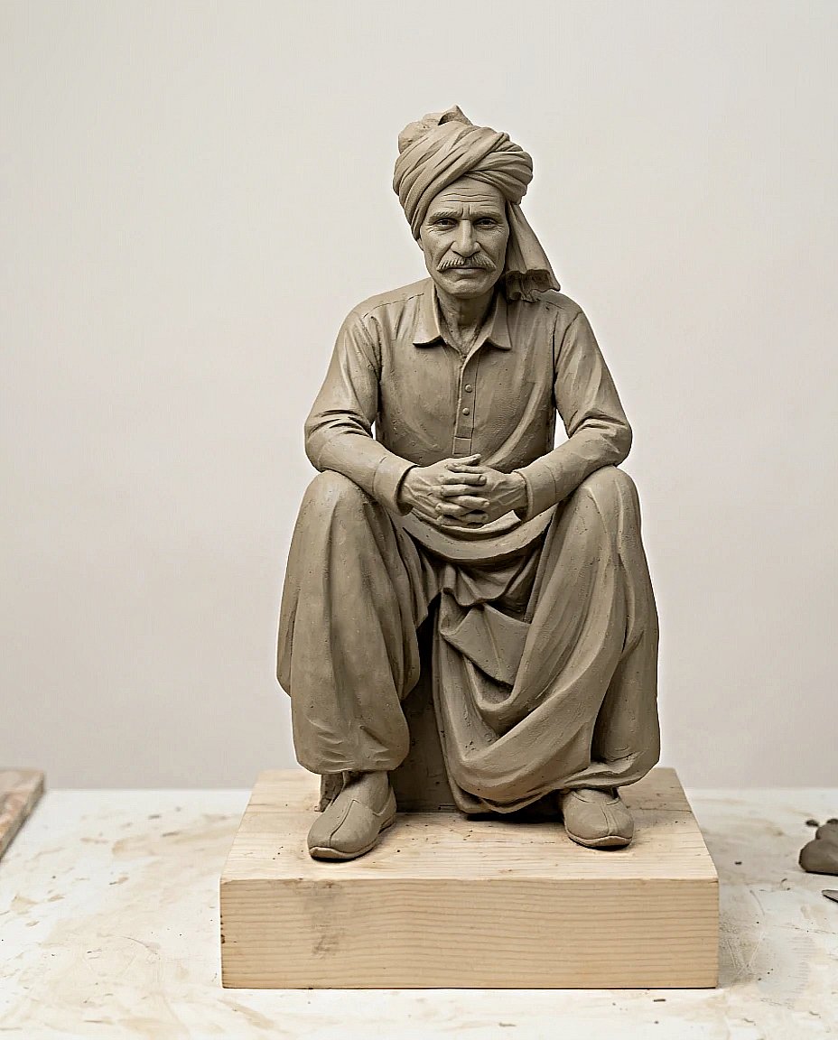 RAW_ART_STUDIO's tweet image. Pencil portrait study → chikni mitti maquette.
Same pose, same folds—line translated into volume.
- #Sculpture #StudioPractice #Drawing #Craftsmanship #CreativePractice #AtelierPractice