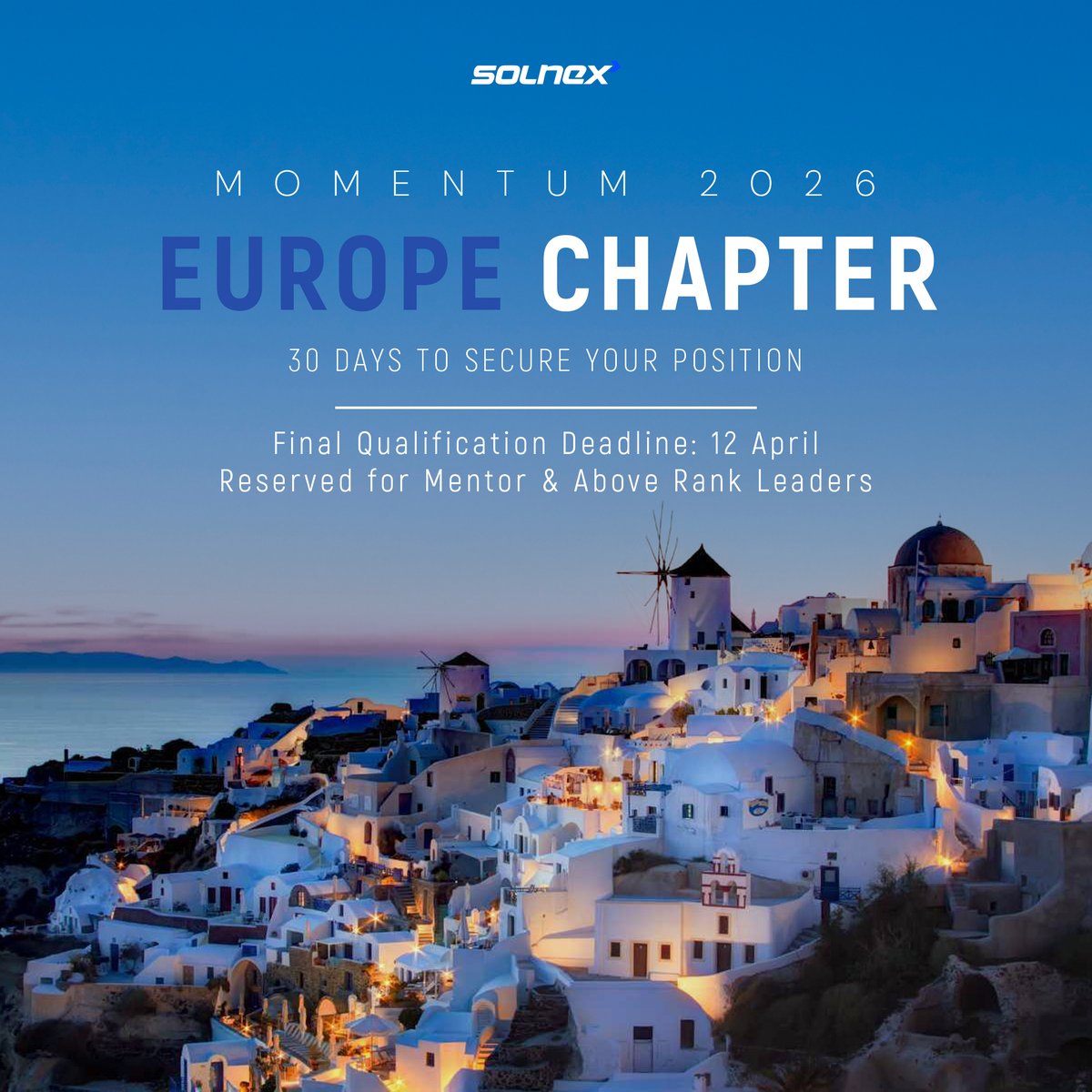officialmetasol's tweet image. Momentum 2026 continues to build as the Europe Chapter approaches.

With 30 days remaining to secure qualification before the 12 April deadline, the journey toward the European leadership stage enters a decisive phase.

 #GlobalLeadership #EliteAchievers #PerformanceDriven