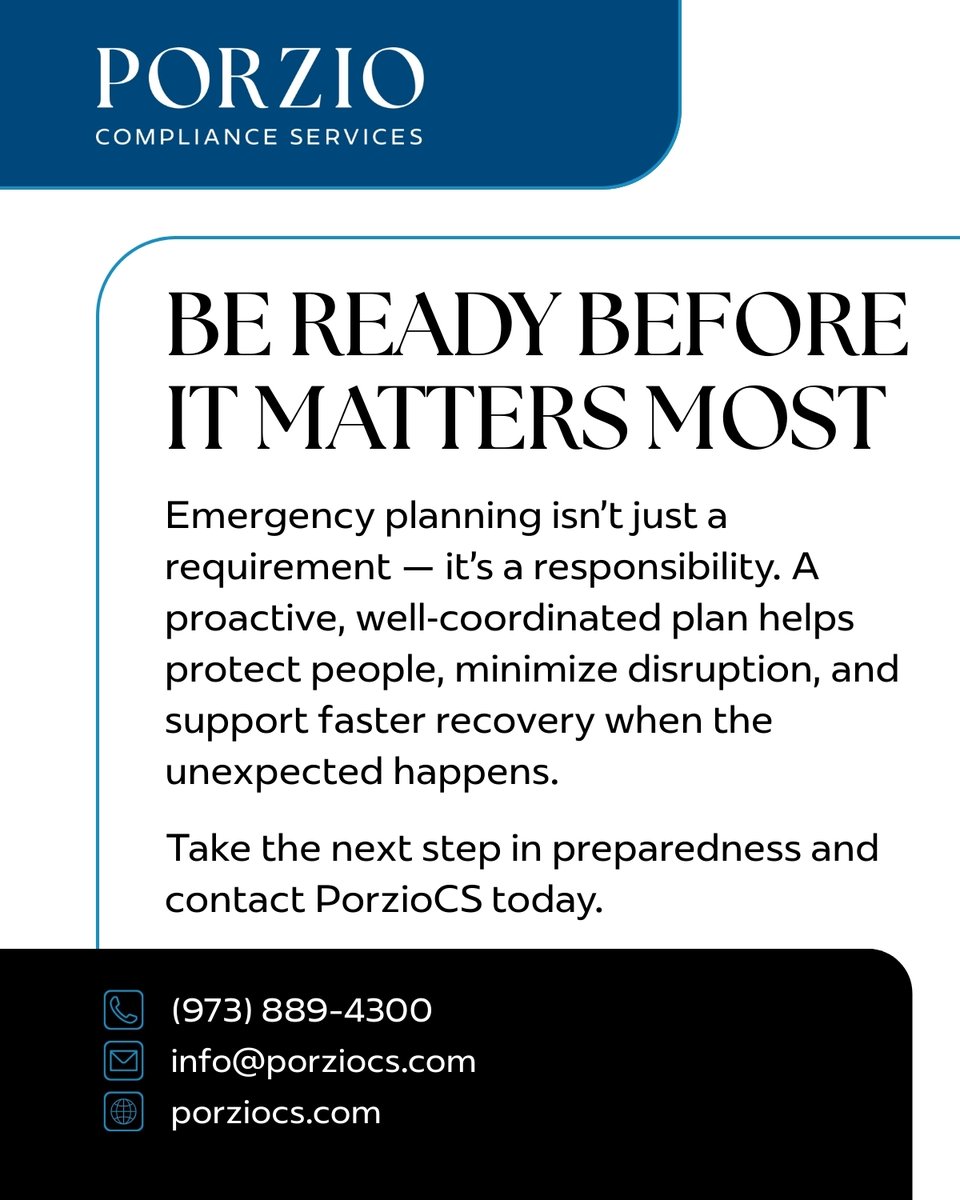 PorzioCS's tweet image. Every organization needs a plan. @KevinCraig32 shares insights on proactive #EmergencyPlanning—from identifying risks to clear crisis protocols—that reduce confusion, support recovery, and build resilience: bit.ly/4uryCgC #CrisisPreparedness #BusinessContinuity