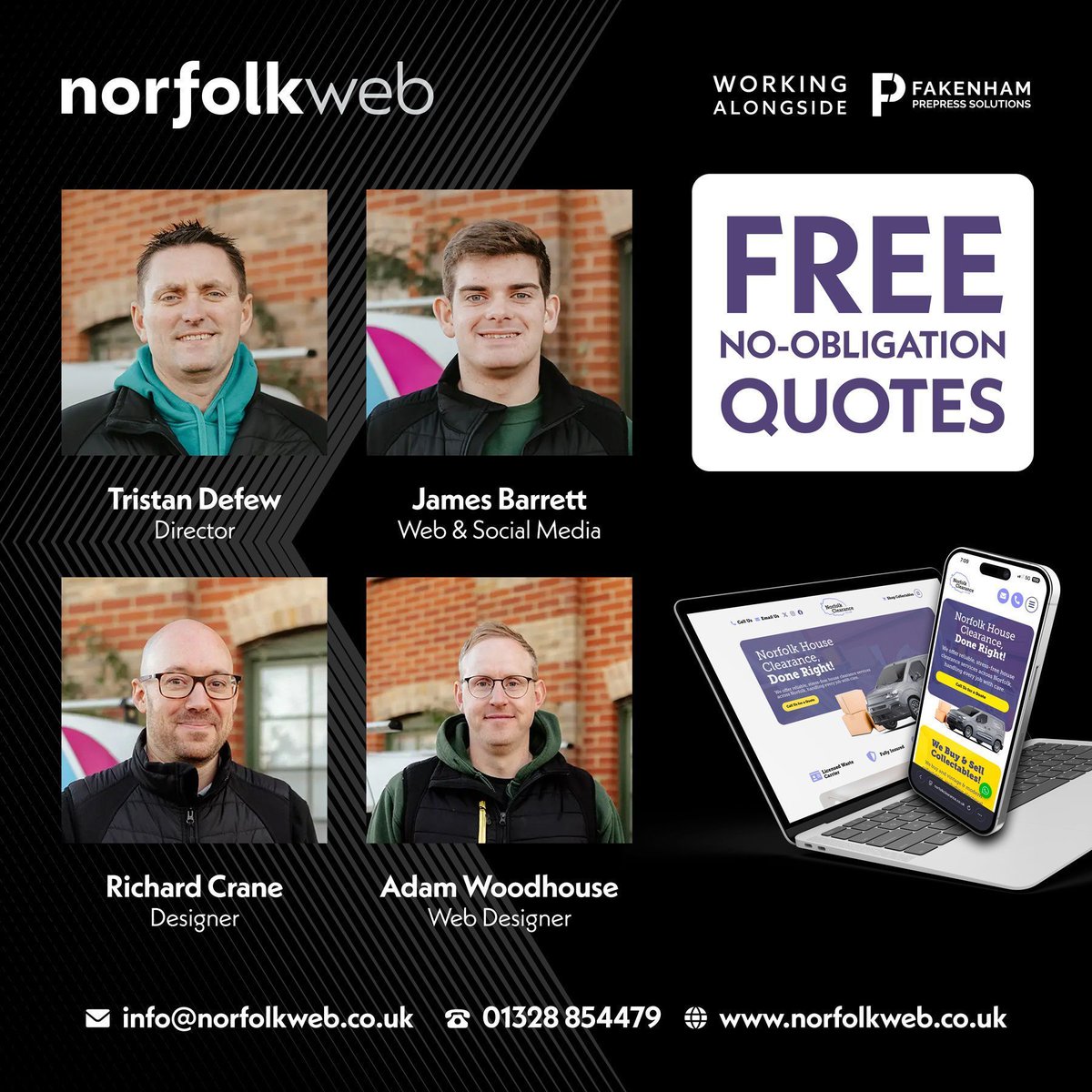 fakprepress's tweet photo. 𝐅𝐑𝐄𝐄 𝐍𝐎-𝐎𝐁𝐋𝐈𝐆𝐀𝐓𝐈𝐎𝐍 𝐐𝐔𝐎𝐓𝐄𝐒 at Norfolk Web ‼️

📍 Visit us: 13 George Edwards Rd, Fakenham, NR21 8NL
📲 01328 854479

#webdesign #websitedevelopment #smallbusinesssupport #digitalmarketing #onlinepresence #norfolkbusiness #norfolkweb #supportlocalnorfolk https://t.co/HJ0JuPlP0E