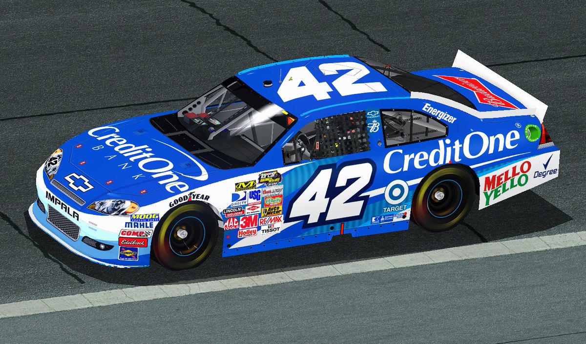 📰  𝙏𝙊𝙍𝘾𝘼𝙍 𝙉𝙀𝙒𝙎  📰
CreditOne Bank has signed on as a primary sponsor for <a href="/INF___88/">INF</a>'s #42 Chevy in Season 9. It marks another step in Target Team SABCO's progression as they aim to recapture their Season 7 magic.

Scheme credit: <a href="/LoxyLightDesign/">LoxyLightDesigns</a>