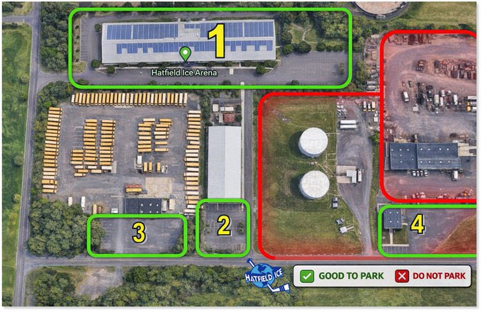 HatfieldIce's tweet photo. REMINDER:  If you are coming to the Flyers Cup AA &amp; AAA semi finals tonight, please note parking instructions attached here.  We strongly urge car pooling and Drop off &amp; Pickup.  Thank you!

https://t.co/hZoL4JfWr7

@NPIceHockey https://t.co/vAkK1o7jVy