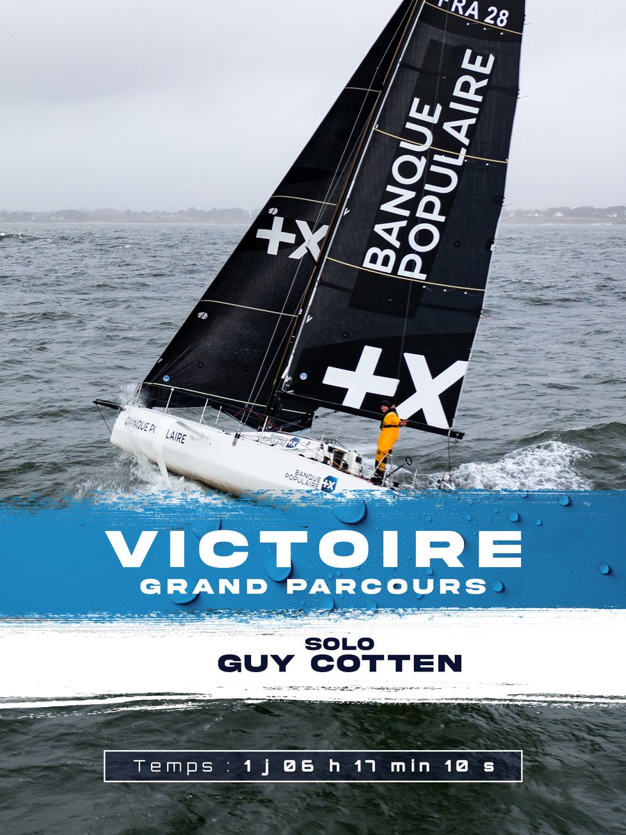 VoileBanquePop's tweet image. 🏆🏁 Victoire de Loïs Berrehar à Concarneau 
 
Après 1j 06h 17min 10secde course, le Figaro Banque Populaire et son skipper, Loïs Berrehar, s’imposent sur le grand parcours de la @SoloGuyCotten. 
 
Bravo Loïs pour cette belle victoire ✌️
 
 #PassionVoile
