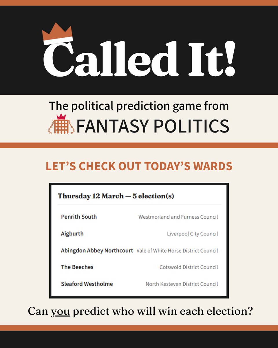 Fantasy Politics | Called It! tweet media