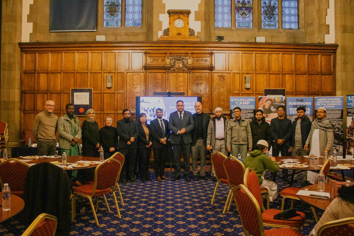 Imran_HussainMP's tweet photo. Delighted to host Nicholas Koumjian, Head of the Independent Investigative Mechanism for Myanmar, at an event in Bradford City Hall with local Rohingya community groups.

His team’s work investigating the war crimes and genocide committed against the Rohingya is vital in the pursuit of truth, justice and accountability.