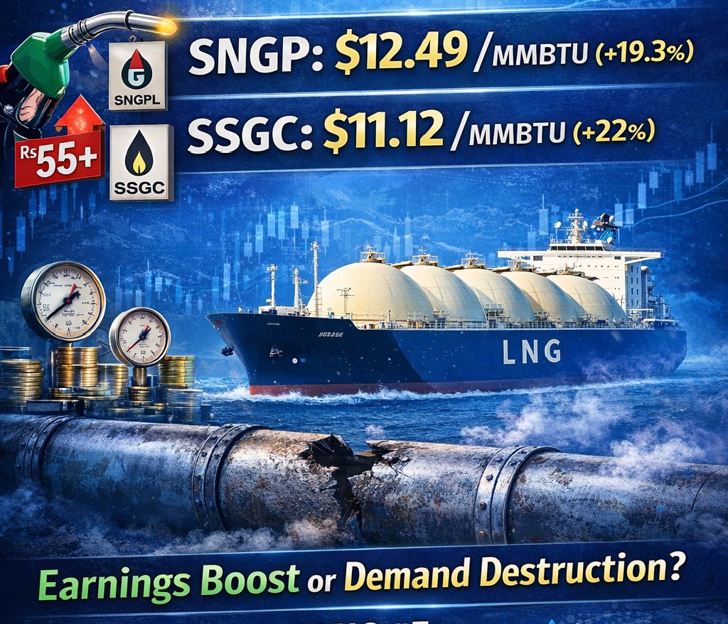 🚨 RLNG SHOCK FOR MARCH!
OGRA just hiked prices 19–22% 🔥

• SNGP: $12.49/MMBTU (+19.3%)
• SSGC: $11.12/MMBTU (+22%)

Will this be an Earnings Boost for #SNGP &amp; #SSGC… or straight-up Demand Destruction in the gas sector?

Your take below! 👇
#PSX #RLNG #Energy #PakistanStocks