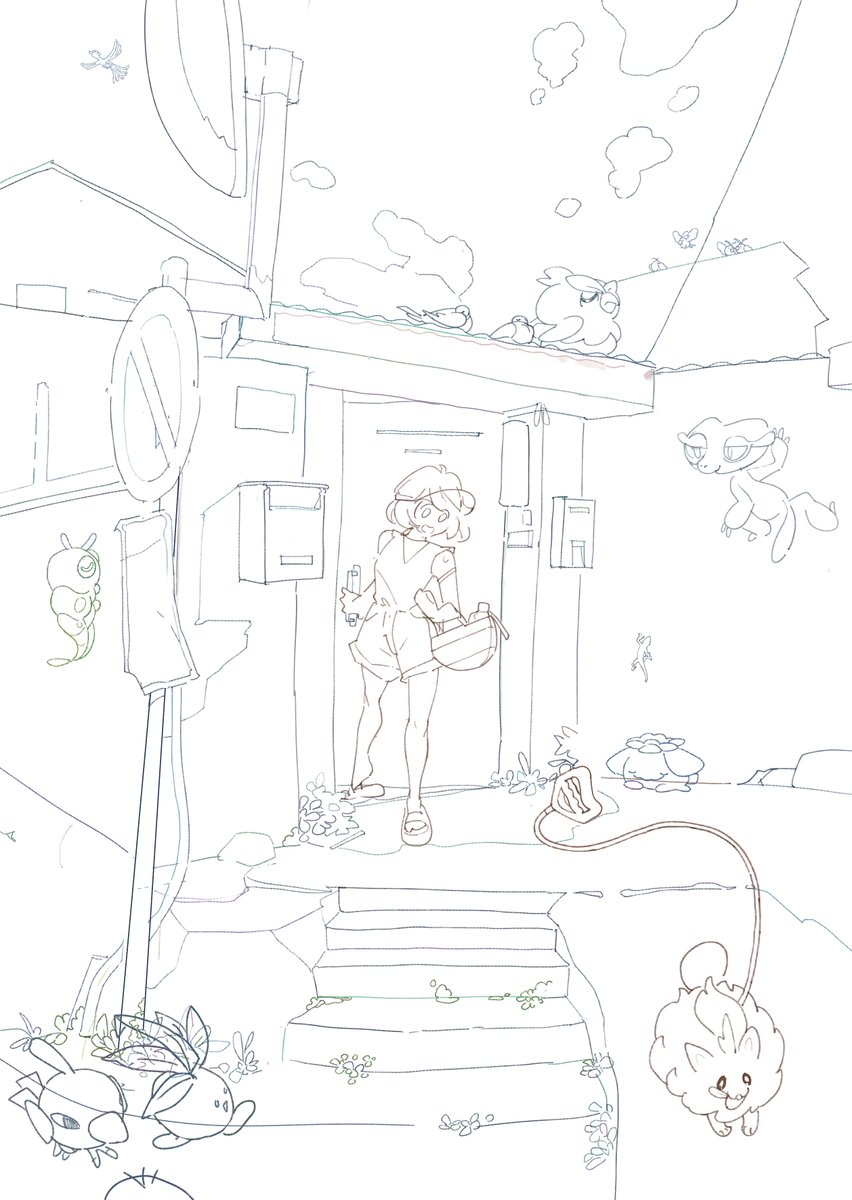gwagwa1128's tweet photo. #Pokémon 線稿 https://t.co/G7kqXcQhLe