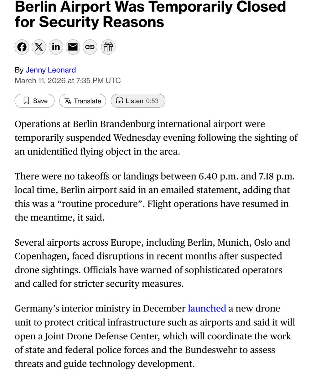 Berlin's Brandenburg Airport temporarily shut because of a 'UFO'. Nothing to see here... move on please. bloomberg.com/news/articles/…