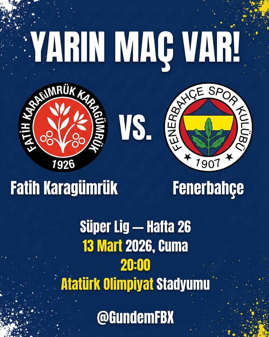 GundemFBX's tweet photo. 🏟️ KARAGÜMRÜK DEPLASMANINDA 3 PUAN HESABI

Yarın 20:00'de Olimpiyat Stadı'nda sahaya çıkıyoruz. Ligde namağlup tek takımız: 25 maçta 16G-9B-0M, 57 puan.

Liderle aramızda 4 puan var, son 9 haftada hata lüksümüz yok. Karagümrük 18. sırada, 14 puanla küme düşme tehdidi altında. https://t.co/pmefXLRBJ0