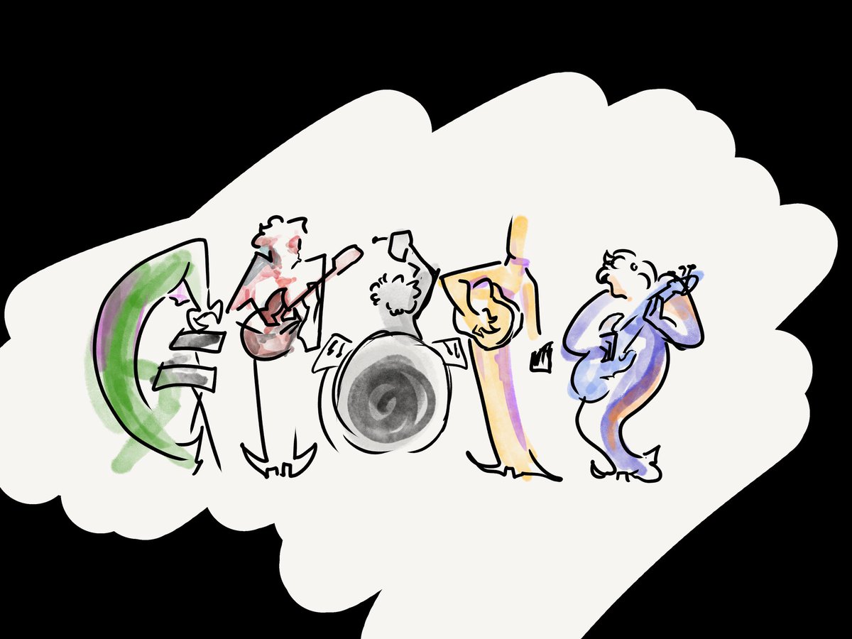 sillyjooce's tweet photo. jiggle yo boodiggle 
11 x 5.5 inch watercolour &amp; lineart piece ! 
i spent months drafting this (partially because i had next to no free time) but im pretty chuffed with the result. jazz watercolour/lineart inspired! #tallyhall https://t.co/FUTXSi02fn