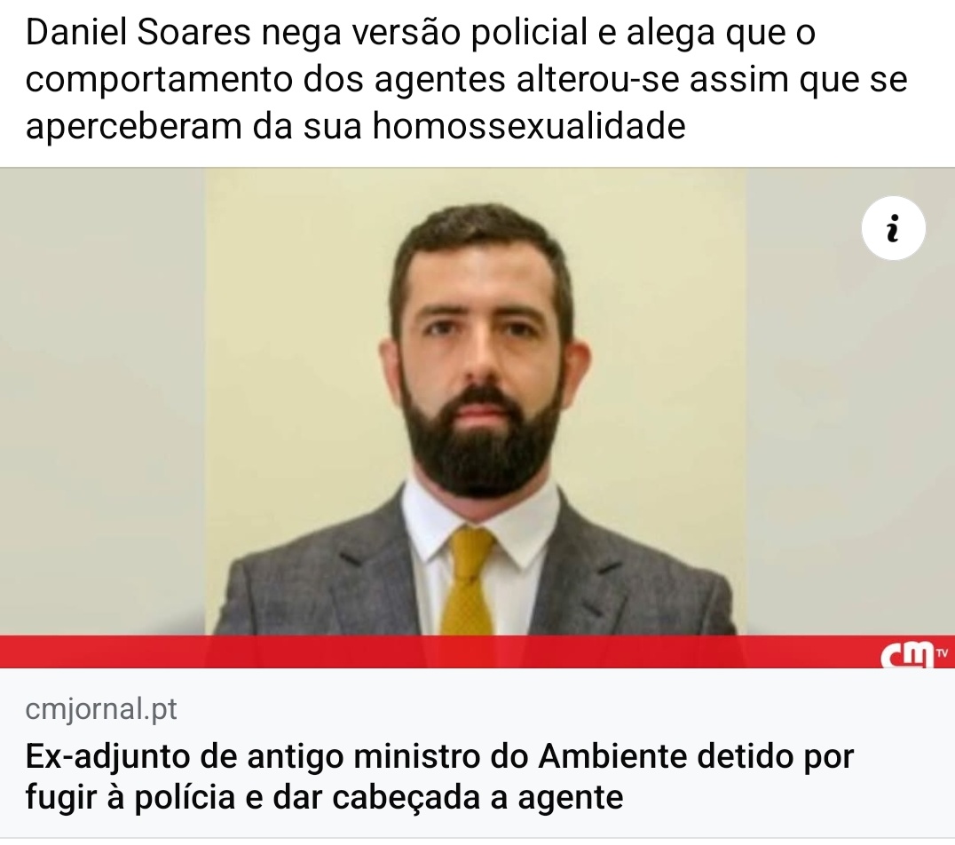 c_v_ll's tweet photo. E acrescentou que os agentes se aperceberam, durante a perseguição, que ele era homosexual, porque usou sempre os piscas... https://t.co/zsOIXkTmI1