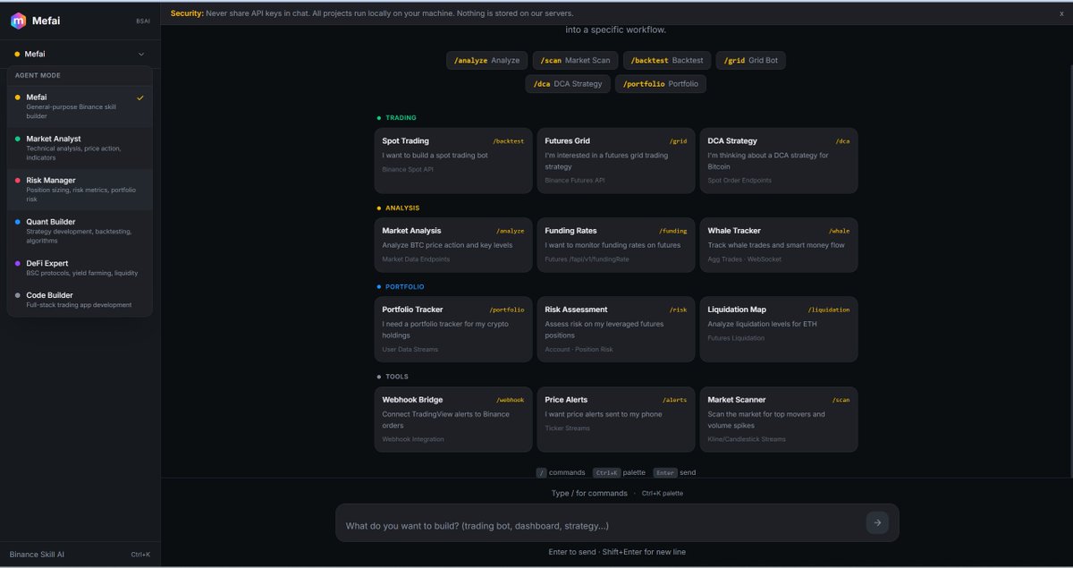 We’re no longer just trading , we’re building the trading ecosystem!

$Mefai CLI and Chat interfaces have been updated. Creating your own dashboard, coding custom strategies, or bringing your dream trading bot to life has never been this seamless.

Bounty Program,
Show us what