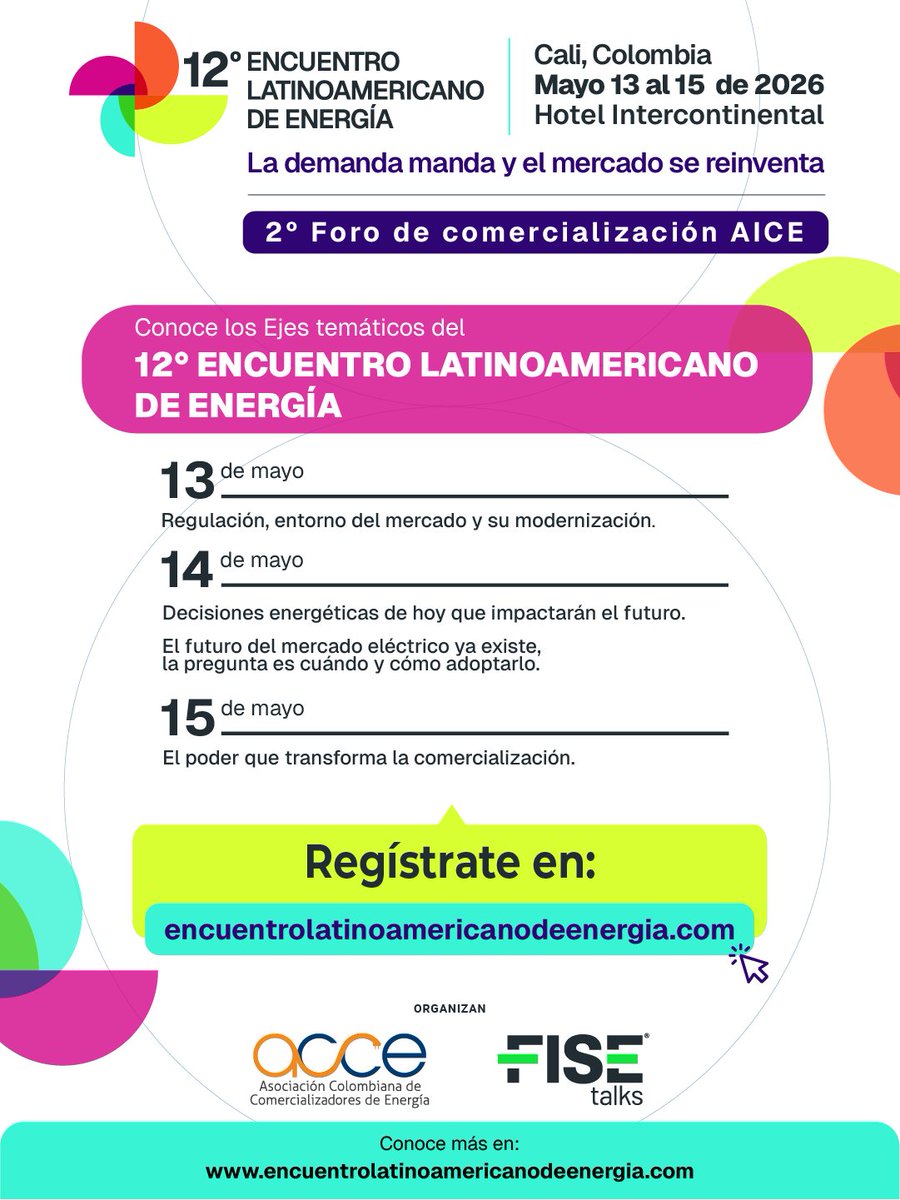 En el 12° Encuentro Latinoamericano de Energía analizaremos cómo la regulación, las decisiones del mercado y los nuevos modelos de negocio están transformando la forma en que se comercializa la energía en la región.

🔗 Más información en encuentrolatinoamericanodeenergia.com