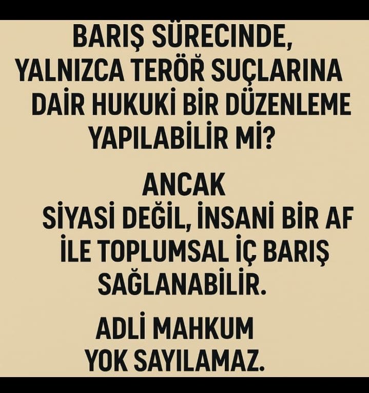 Anayasa’nın eşitlik ilkesi, aynı infaz rejimi içindeki kişilere farklı muamele yapılmasına izin vermez.
Bir kesime özel af, diğerine kapalı kapı; bu adalet değil ayrımcılıktır.
Umudumuz, ayrıştıran değil birleştiren bir Genel Af’tır.

GenelAf UmutOlur
#AilemİçinEhliyetAffı