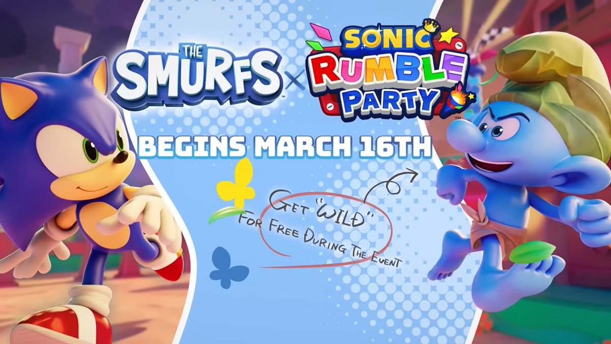 TailsChannel's tweet photo. Breaking: The newly renamed #SonicRumbleParty will kick off a collaboration campaign with the The Smurfs on 16 Mar 2026, SEGA announced today.   #SonicNews https://t.co/4ZocGBdddj