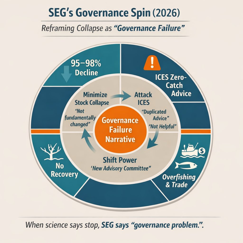 seasaxa's tweet photo. https://t.co/GCorl58c8h
1/10
SEG’s new “Governance of Eel Protection” paper (March 2026) claims the eel crisis is not biological but political. This is a strategic reframing: shifting blame from exploitation to “governance failures.” #EelSaving #EelGate @CostasKadis https://t.co/LnR7Txe1Ze