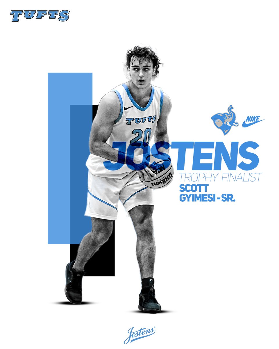 TuftsJumbos's tweet photo. MBB | Elite company!! 

For the second straight year, @TuftsMBB forward Scott Gyimesi has been named as a Jostens Trophy finalist! Only 11 players in the nation are honored as a finalist!

The Trophy is announced in the week's ahead! Congratulations Scott! More on the website soon!

#JumboPride // #GoJumbos // #d3hoops