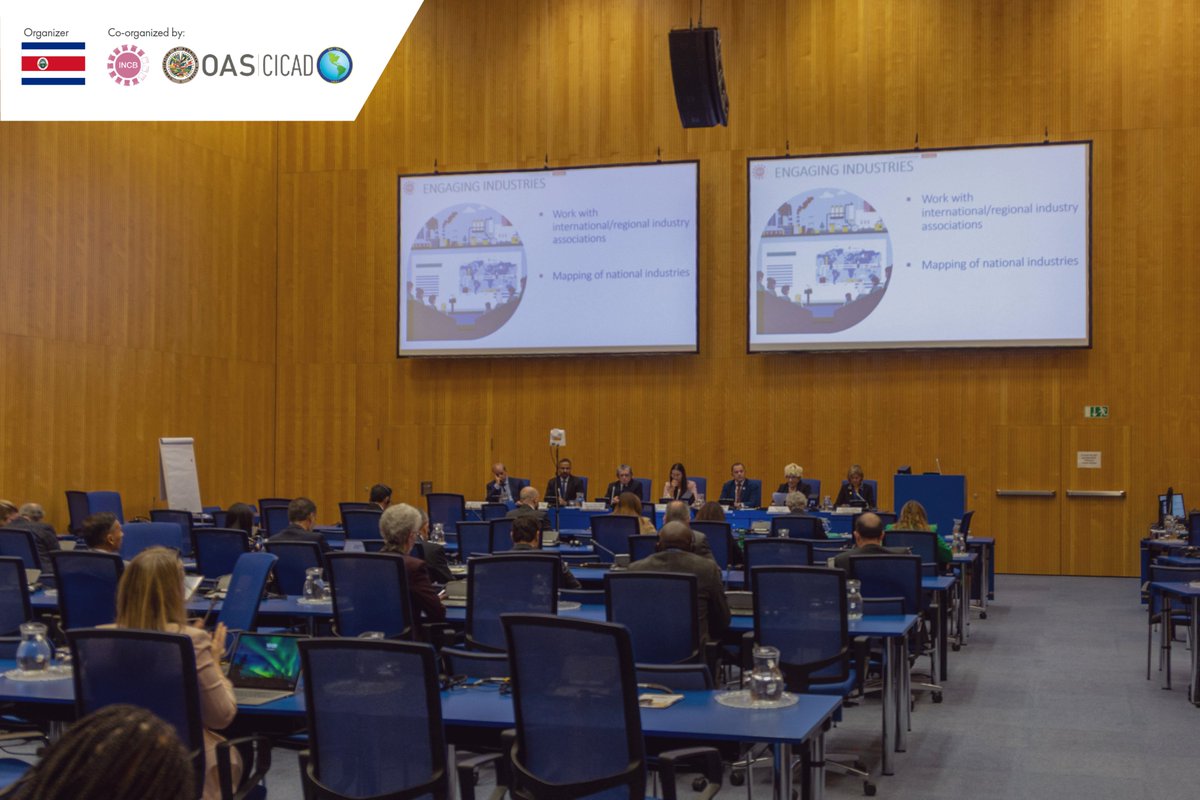 icd_cr's tweet photo. Desde Viena el Director General del ICD lideró el evento #CND69 sobre asociaciones público-privadas para prevenir el desvío de precursores y equipos usados en la fabricación ilícita de drogas. 
Agradecemos a los copatrocinadores @CICAD_OEA y @INCB_President  por su apoyo. https://t.co/SiRqeCZwmj