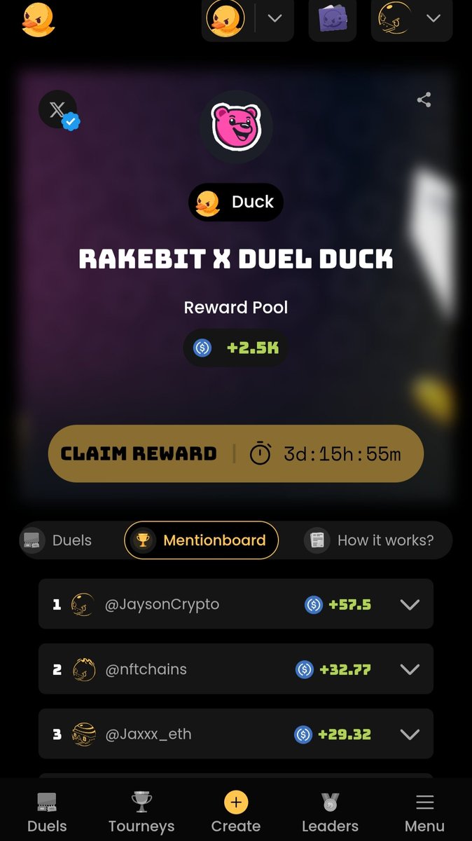Samiyul18's tweet photo. Good night, fam
but DONT sleep on this!
Massive collab dropping @duel_duck x @rakebitcom x @menacedotcom
Three powerhouses. One opportunity. And all YOU have to do is post & tag the project to get involved
Dont miss your shot the move is NOW
#DuelDuck #Rakebit #Menace https://t.co/J0OaU46ZNz