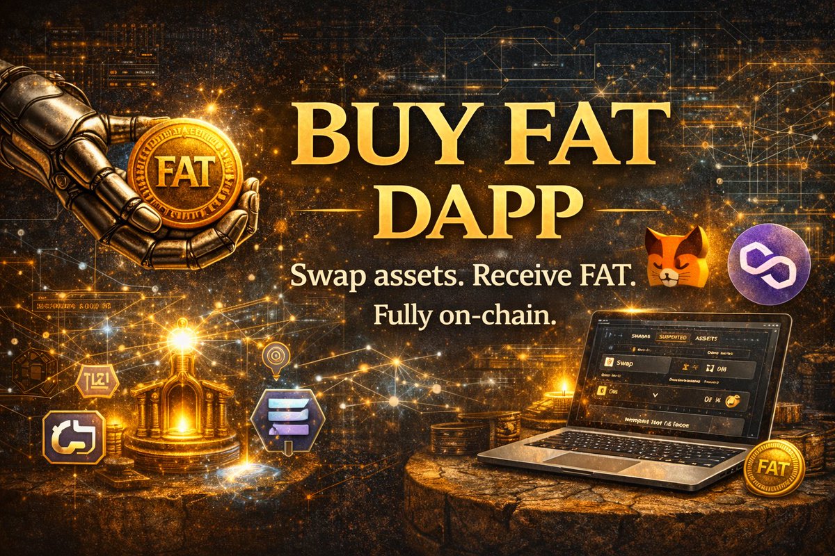 fin_ai_tech's tweet photo. The Buy FAT DApp makes it easy to access the Fin AI Tech ecosystem.
Connect your wallet, swap supported assets, and receive FAT instantly — fully on-chain and Web3 native.
Try the DApp:
https://t.co/4vIRTfsfpo
#Web3 #DeFi #FATToken https://t.co/T57xUNMfTt