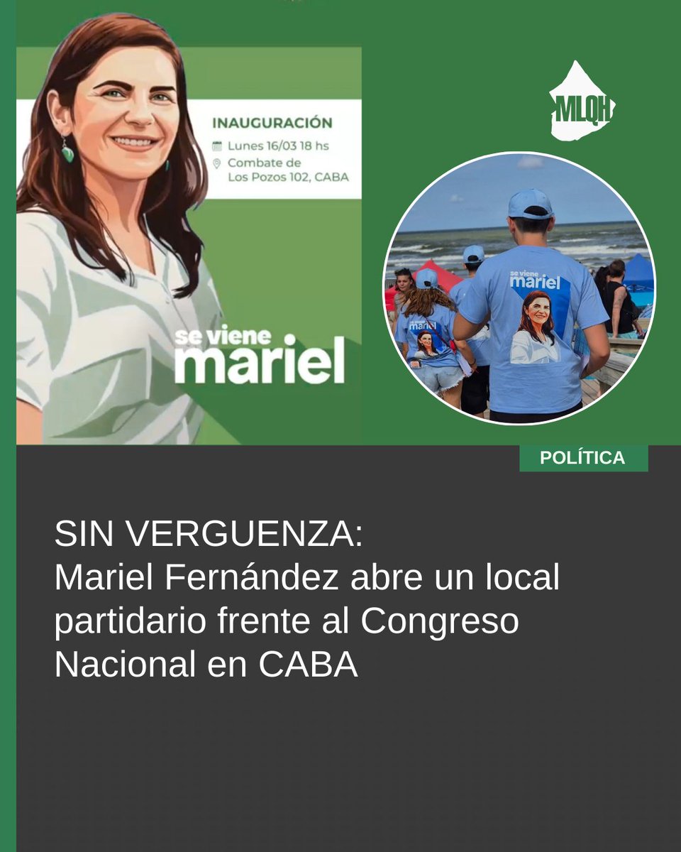 🧩🏛️ Mariel Fernández abre un local partidario frente al Congreso Nacional en CABA y, de esta manera, se despega lentamente del Movimiento Evita.

#MarielFernandez #MovimientoEvita #CABA #CongresoNacional <a href="/marielfmoreno1/">Mariel Fernández</a> <a href="/MorenoMunicip/">Moreno</a>   #RoscaPolitica #Elecciones2027