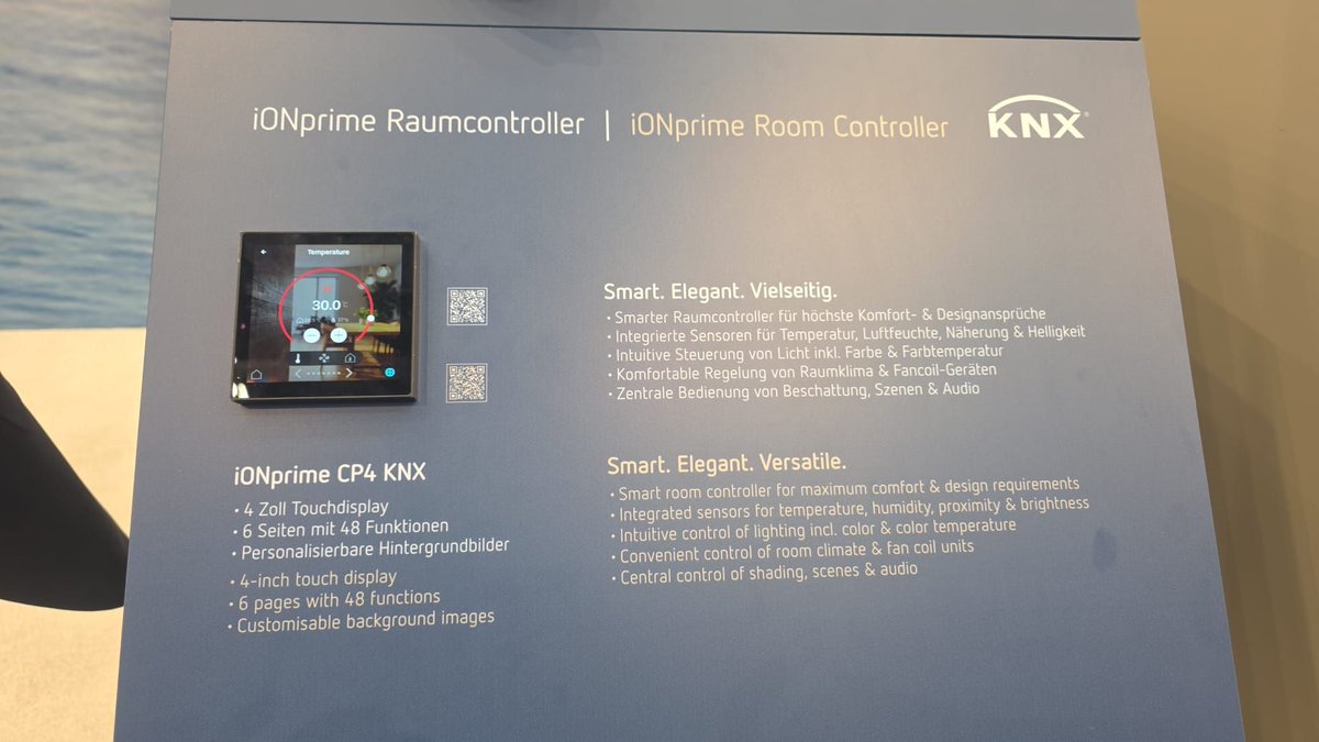 Futurasmus's tweet image. 🙏 Thanks to Cenk Elverdi for welcoming us at the Theben AG booth during Light + Building.

iONprime Room Controller
iONprime – KNX Push Buttons
KNX &amp;amp; DALI-2 Lighting Control
MIX2 – Modular KNX actuators
Meteodata KNX
KNX RF Secure

#KNX #LightAndBuilding #Theben #DALI