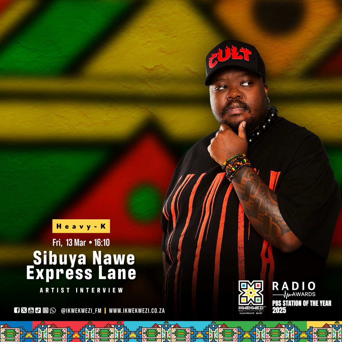 Ikwekwezi_FM's tweet photo. Wamukelekile ehlelweni #SibuyaNaweExpressLane no DJ Rvoonah & Big Joe 📻 🔥
⏰ 16:10 #ArtistInterview // Heavy-K
⏰ 16:42 #ExpressLaneMix // Citizen Sthee
⏰ 17:00 Fulela Wanethwa // Big Joe
#UmkhanyoNgowakho
📻90.6-107.7 FM
📱 https://t.co/7Rb5HTCkOd https://t.co/J020fIsGDW