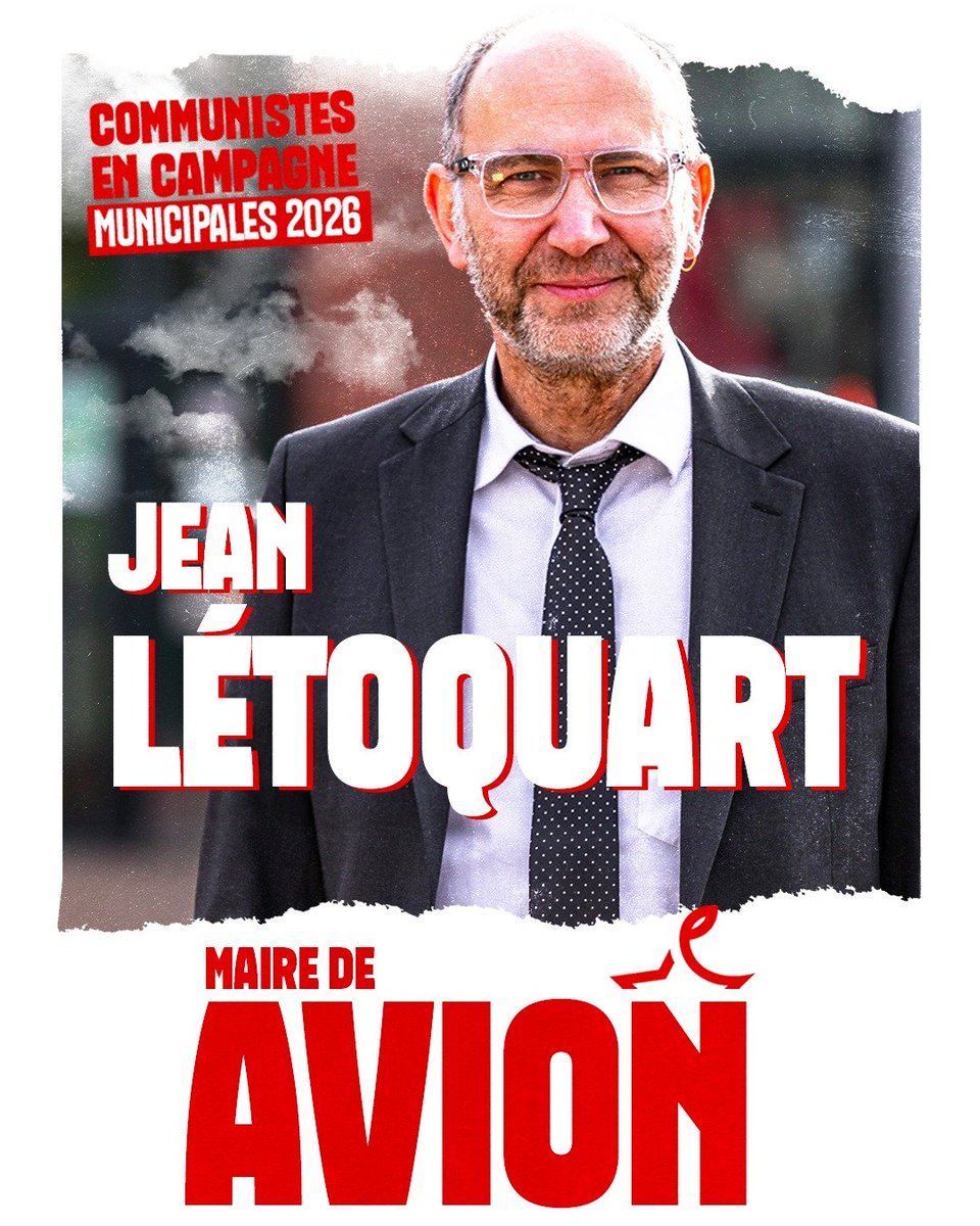 PCF's tweet photo. 🌞 Coup de projecteur sur les têtes de liste pour les élections municipales 2026 !

🇫🇷 À Avion (Pas-de-Calais), Jean Létoquart, maire communiste, conduit la liste « Avion, fiers d’une ville en commun », un large rassemblement réunissant le PCF, le PS, les écologistes et des citoyennes et citoyens engagés.

Avec son équipe, il défend une ville populaire attachée aux services publics, à la solidarité et à l’engagement associatif, fidèle à l’histoire ouvrière du bassin minier.

Pour 2026, l’objectif est clair : poursuivre les projets engagés, améliorer le cadre de vie et renforcer les politiques publiques locales, en s’appuyant sur une équipe issue d’horizons divers : salariés, enseignants, retraités, militants associatifs ou syndicaux, unis par la volonté d’agir pour Avion et ses habitants.