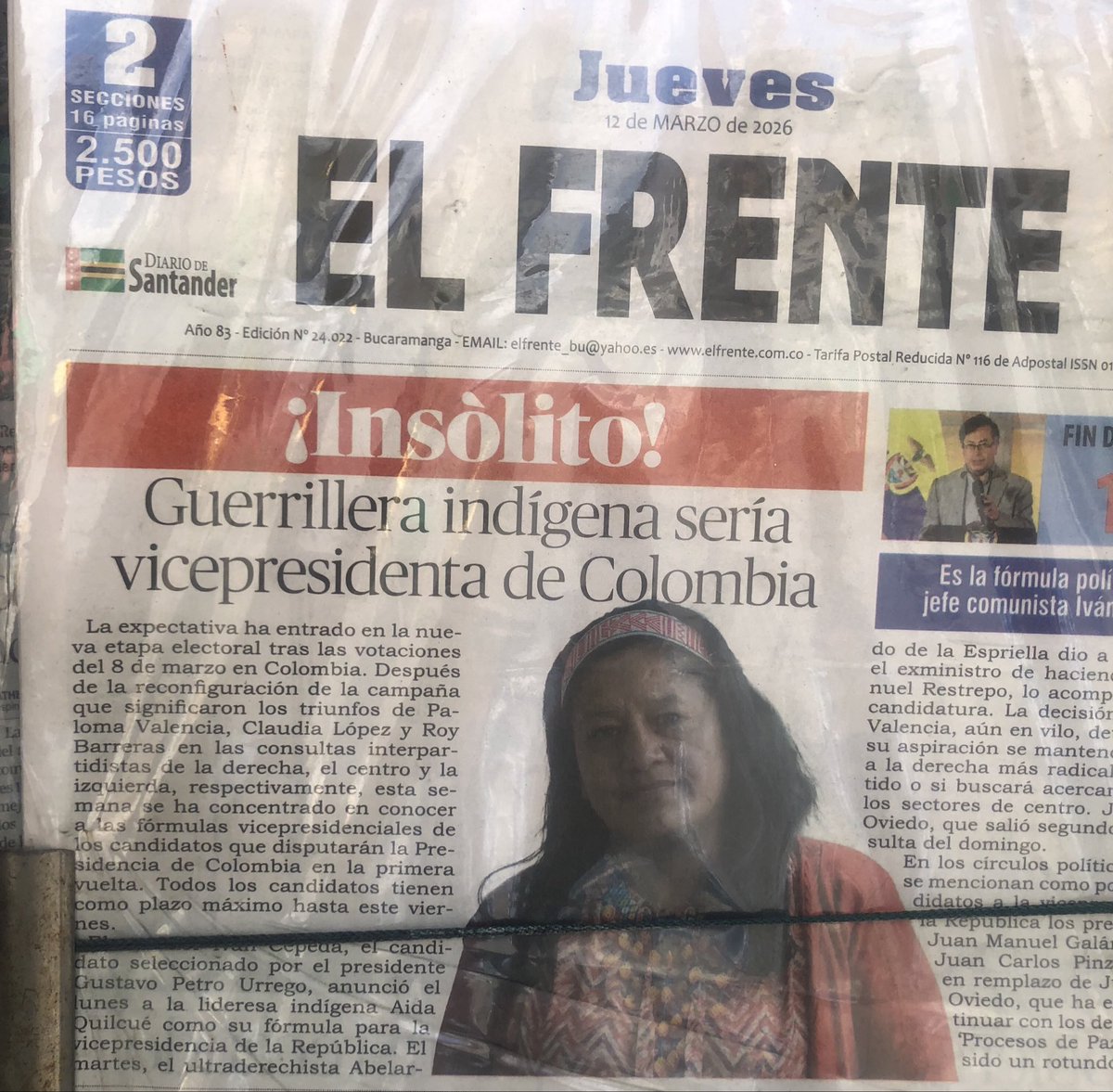 El dueño del periódico El Frente de Bucaramanga es Rafael Serrano, asesino al personero de zapatoca en 1995 crimen impune ! Hoy vuelve a delinquir calumnia e injuria ! Un abogado progresista que nos ayude en la denuncia