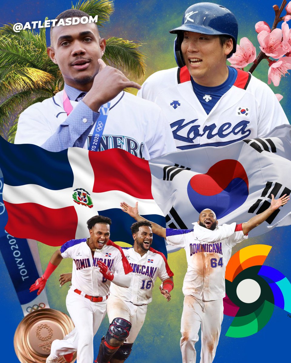 atletasdom's tweet photo. El Dominicana🇩🇴 vs Corea del Sur🇰🇷 este viernes en el #ClasicoMundial para muchos quizás no les suena de duros rivales, pero pone a los quisqueyanos en el espejo del pasado... que involucra una medalla Olímpica🥉Johan Mieses y Julio Rodríguez. Abrimos hilo #PlatanoPower... https://t.co/UCh40Rwtwj