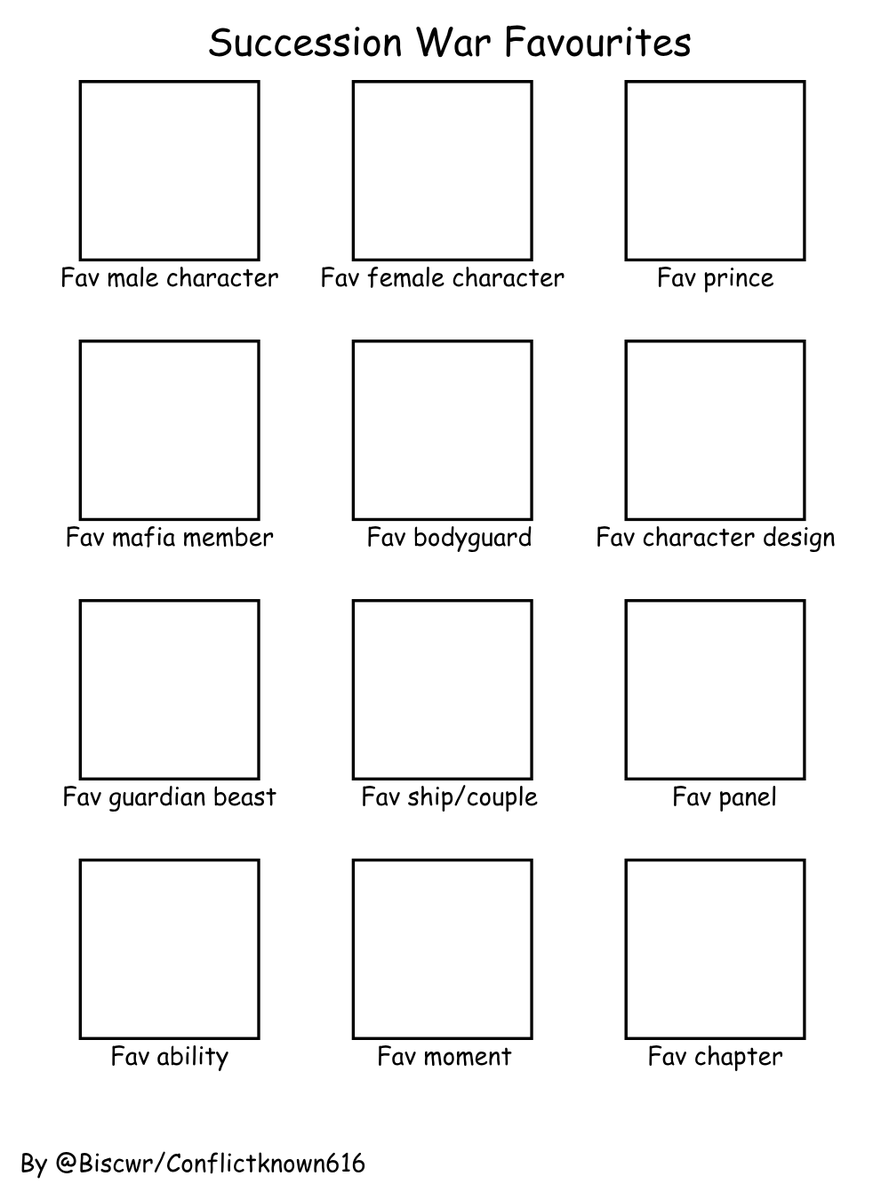 biscwr's tweet photo. Succession War Favs template. https://t.co/pNpATvBmeJ