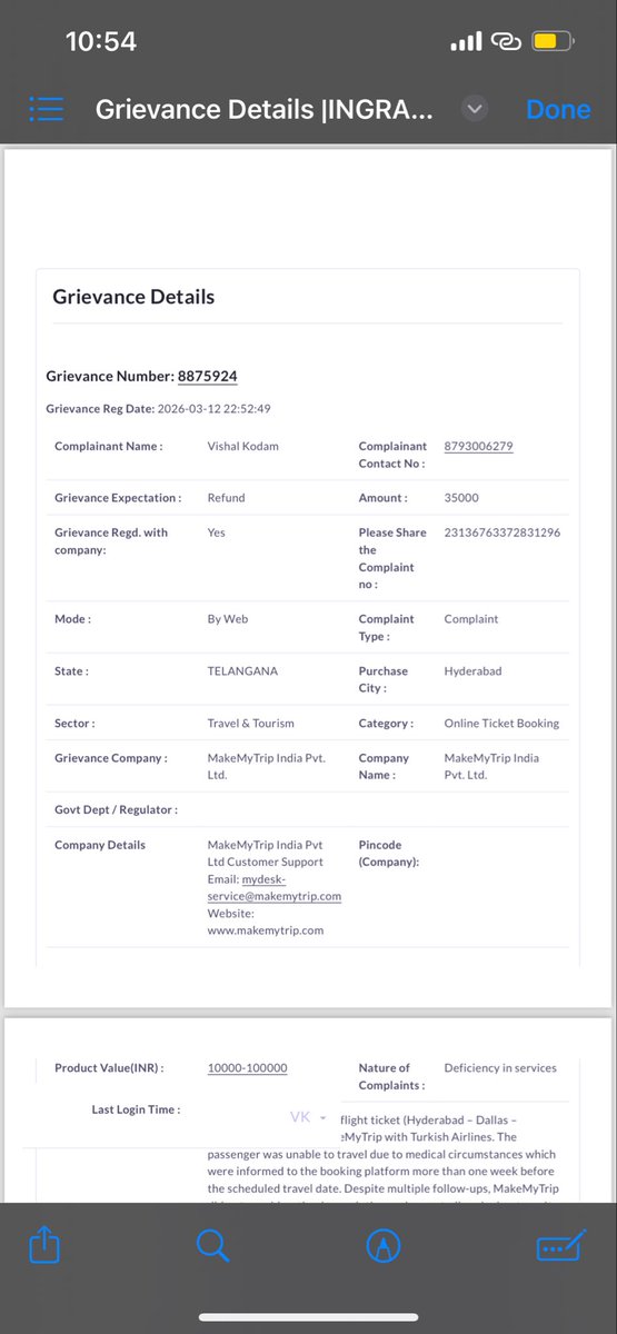 VishalKodam's tweet photo. @DGCAIndia @makemytrip @TurkishAirlines @MoCA_GoI #FlightIssue
#AirlineComplaint
#FlightRefund
#TravelProblem
#FlightChange
#FlightNoShow 
#AirlineSupport https://t.co/GtRjFqkn72