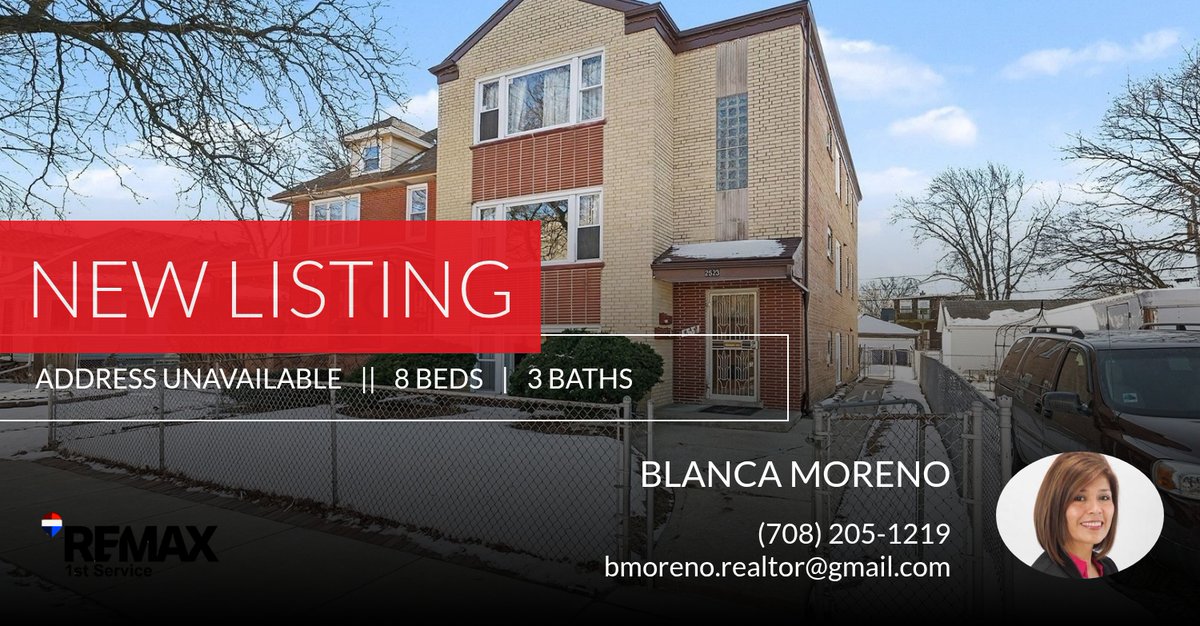 b_moreno19's tweet photo. 📍 New Listing 📍 Take a look at this fantastic new property that just hit the market located at Address Unavailable in Blue Island. Reach out here or at (708) 205-1219 for more information

Blanca O. Moreno
Broker
RE/MAX 1st Servi... https://t.co/FoFmKJUNIG https://t.co/Or12WnjAC4