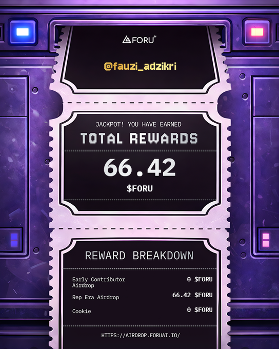 foruai the reputation economy platform by ForU AI is live! Built on BNBCHAIN , foruai focuses on real proof of participation instead of just profiles.

foruai.xyz/airdrop/

Quests, engagement, and activity shape your reputation through tokenized AI-DID, letting you earn $FORU
