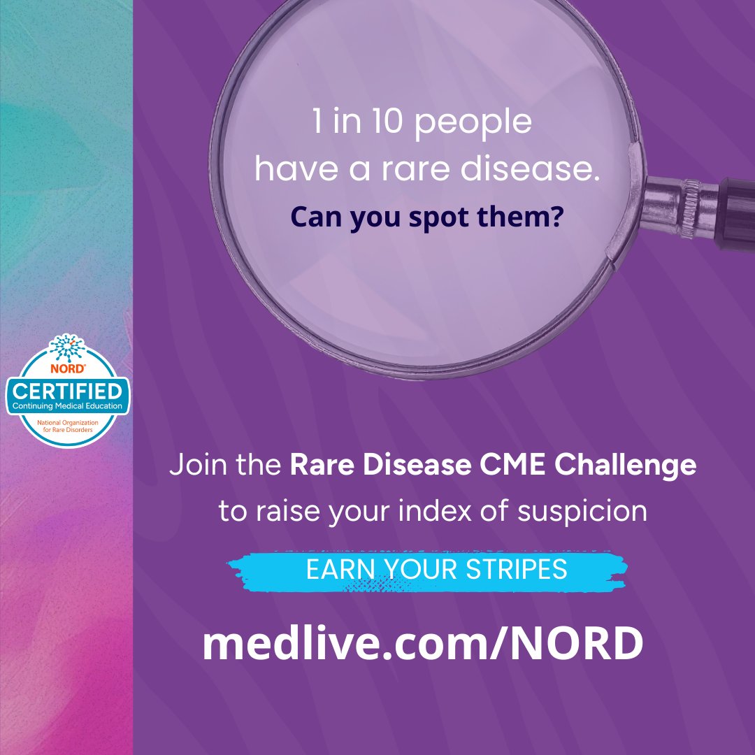 RareDiseases's tweet image. #Clinicians are stepping up nationwide for the #EarnYourStripes #CME Challenge running through March 31. Every free #RareDisease module you complete helps you better understand the rare patient odyssey.

Want to join? There’s still time! Visit medlive.com/nord to get