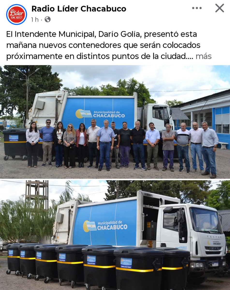 Más funcionarios que contenedores.
Cuando las prioridades pasan por otro lado, las cosas no pueden estar mejor.
Chacabuco retrocedió en servicios públicos, mientras tanto 👇