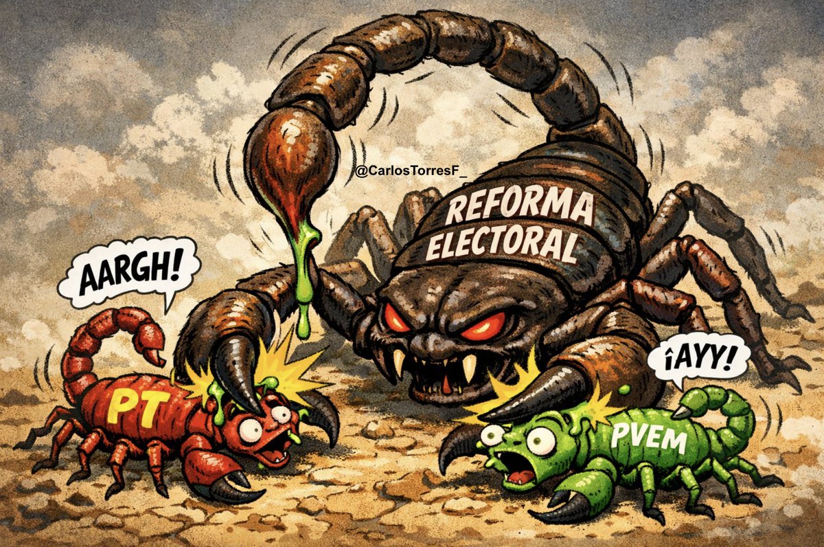 CarlosTorresF_'s tweet photo. ✍️ El Partido Verde y el Partido del Trabajo firmaron su muerte cuando respaldaron la desaparición de la SCJN.

Los partidos políticos del Trabajo y Verde Ecologista se suicidaron el día que avalaron la desaparición de la Suprema Corte de Justicia de la Nación para darle ese poder independiente al narco régimen de morena.

Ebrios de poder y vividores del sistema político del país, el @partidoverdemex y el @PTnacionalMX se suicidaron sin darse cuenta el día que votaron a favor de la reforma judicial que por días se advirtió que perder el último contrapeso al régimen sería una muerte del estado mexicano mismo.

Sin escuchar a los mexicanos, prefirieron ganar más curules sin merecerlas. Más dinero público pese a que no lo ganaron en las urnas.

Se convirtieron en los tontos útiles en esa fiesta grotesca donde los billetazos fueron el veneno que se tragaron sin pensar en sus consecuencias.

El régimen de morena sabedor del hambre de poder de estas dos fuerzas políticas, les hizo comer la manzana envenenada, comieron y bebieron de las migajas de poder que les dieron.

Hoy ya en la cruda de la realidad, al frenar la #LeyMaduro despertaron a la víbora que los va a devorar a través de leyes secundarias que buscarán validar en la Suprema Corte del bienestar con los magistrados afines a morena cuyo trabajo es hacer constitucional lo inconstitucional. 

Los partidos políticos PT y PVEM merecen lo que les va a suceder, sin embargo, serán los mexicanos y la joven democracia  quienes paguen los platos rotos de la ebriedad de estos parásitos políticos.

Me viene a la mente la cita de Martin Niemöller: 

"Primero vinieron por los socialistas, y guardé silencio porque no era socialista. Luego vinieron por los judíos, y no dije nada porque no era judío. Luego vinieron por mí, y para entonces ya no quedaba nadie que hablara en mi nombre"